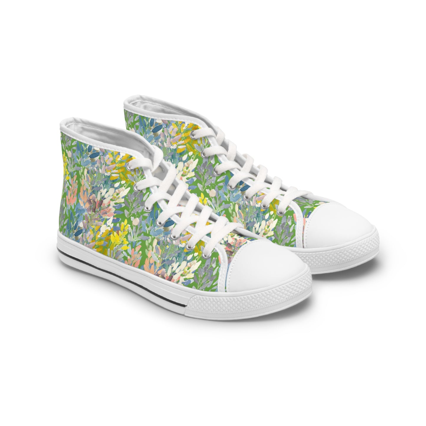 Colorful Petal Parade High Top Sneakers with Floral Design – Stylish Shoes for All | Unique Gift Idea - Brooke Zitting, LLC