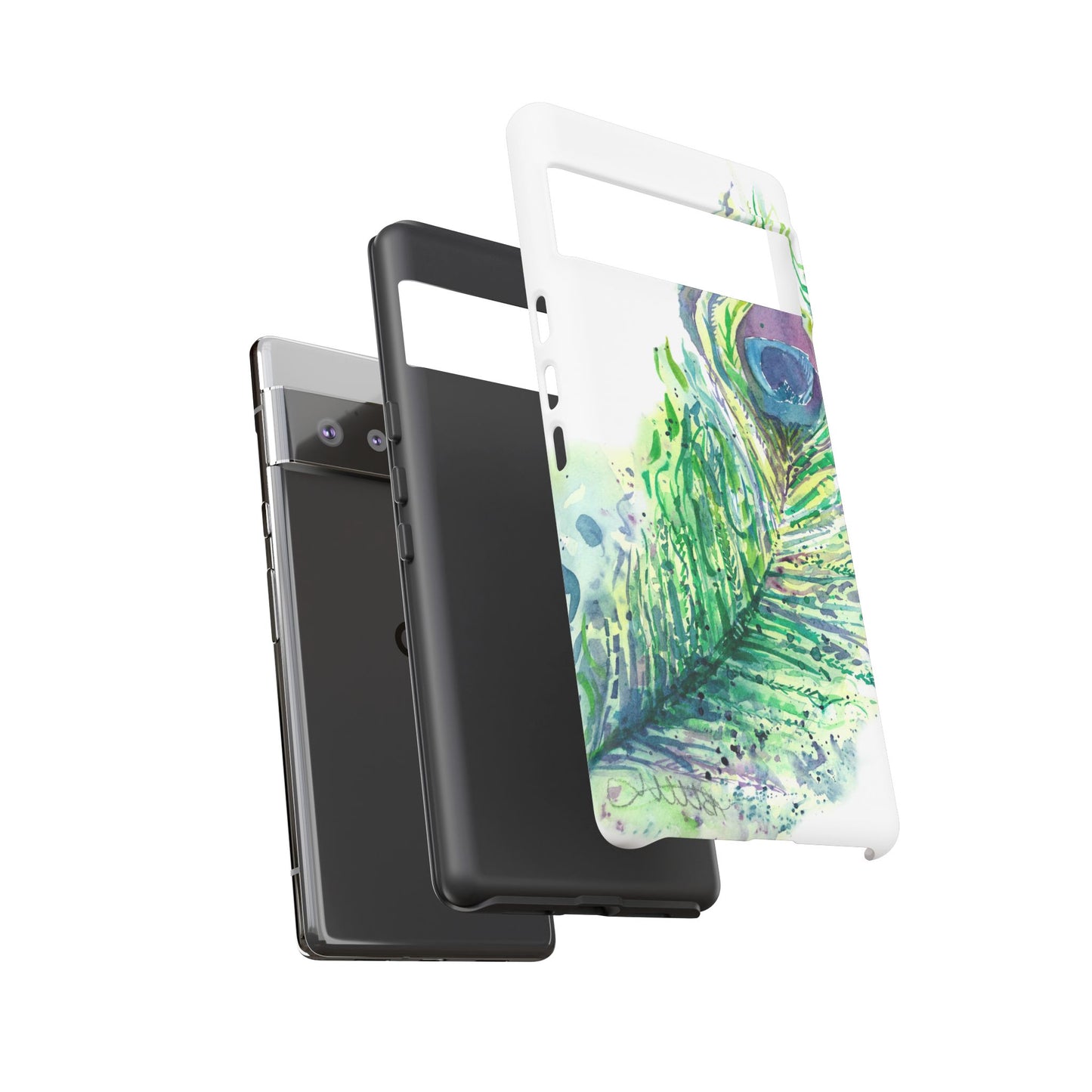 Colorful Peacock Feather Tough Phone Case – Stylish Nature-Inspired Mobile Cover & Unique Gift Idea - Brooke Zitting, LLC