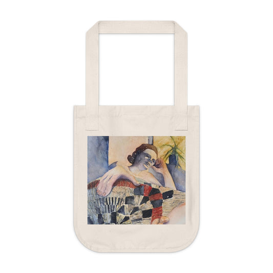 Sunroom Repose Watercolor Design Organic Canvas Tote – Eco-Friendly, Watercolor Fine Art, Reusable Bag for Art Lovers - Brooke Zitting, LLC