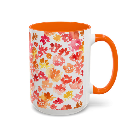 Posy Coffee Mug - Warm Floral Design  (11oz, 15oz) - Brooke Zitting, LLC