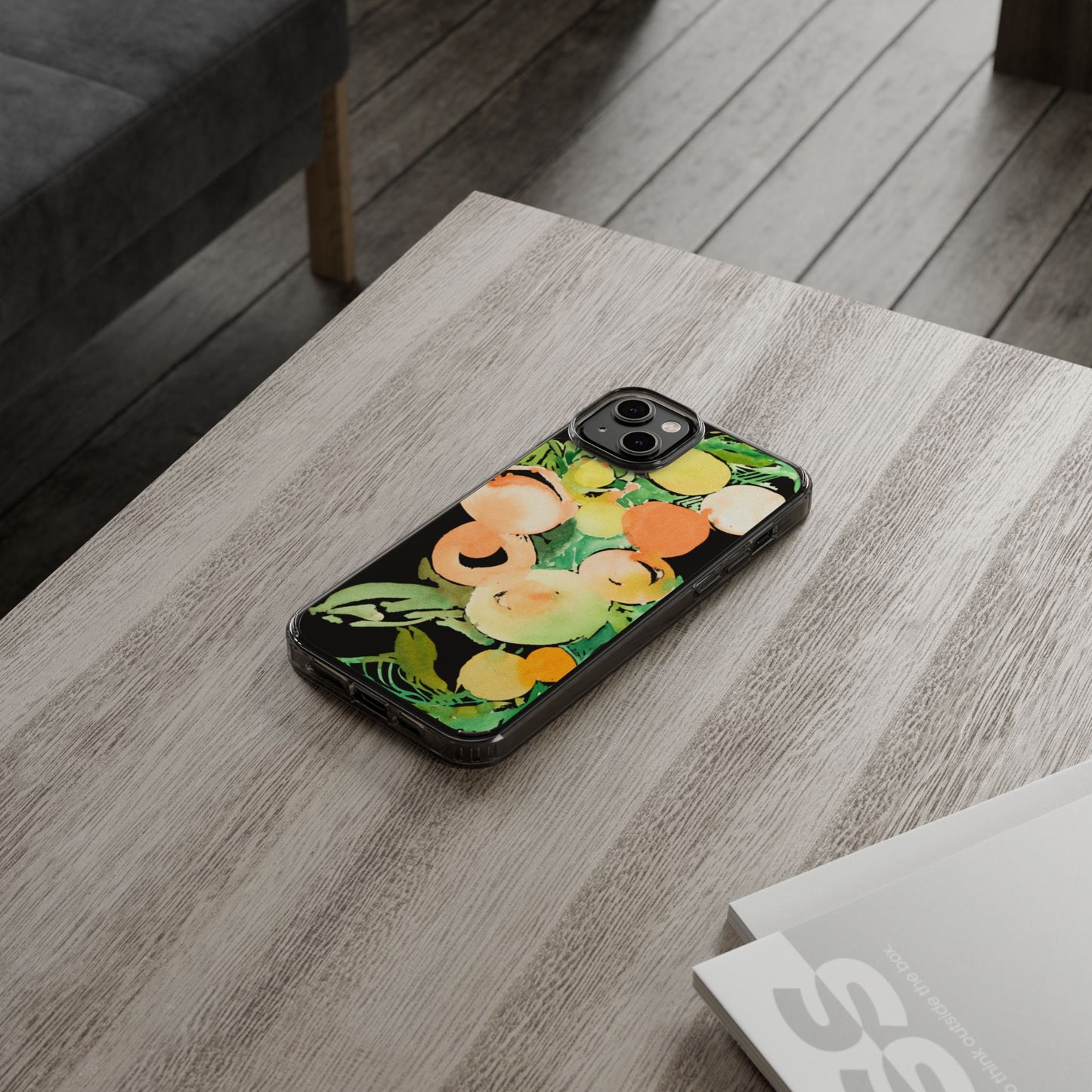 Watercolor Peaches Clear Phone Case - Brooke Zitting, LLC