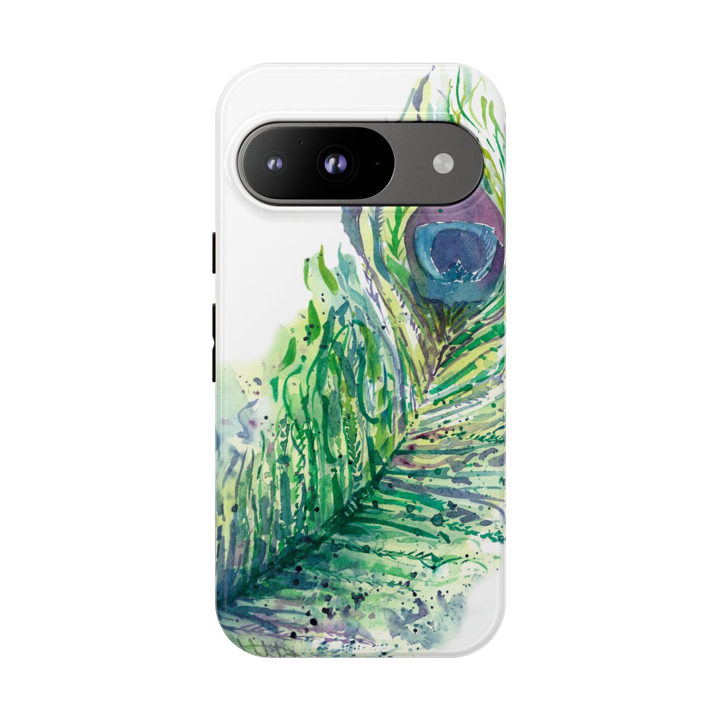 Colorful Peacock Feather Tough Phone Case – Stylish Nature-Inspired Mobile Cover & Unique Gift Idea - Brooke Zitting, LLC