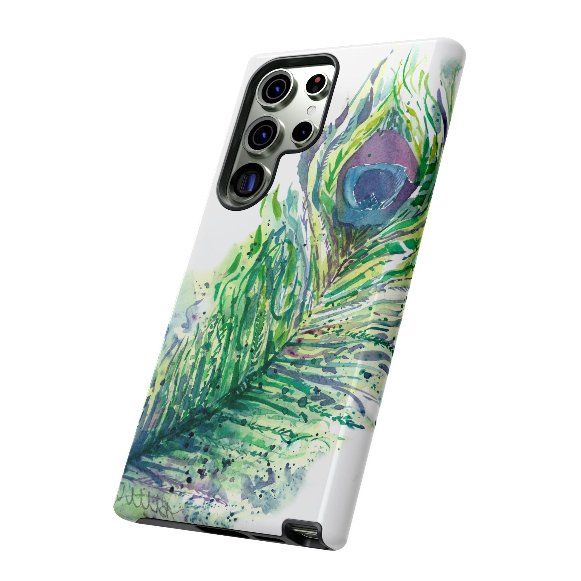 Colorful Peacock Feather Tough Phone Case – Stylish Nature-Inspired Mobile Cover & Unique Gift Idea - Brooke Zitting, LLC
