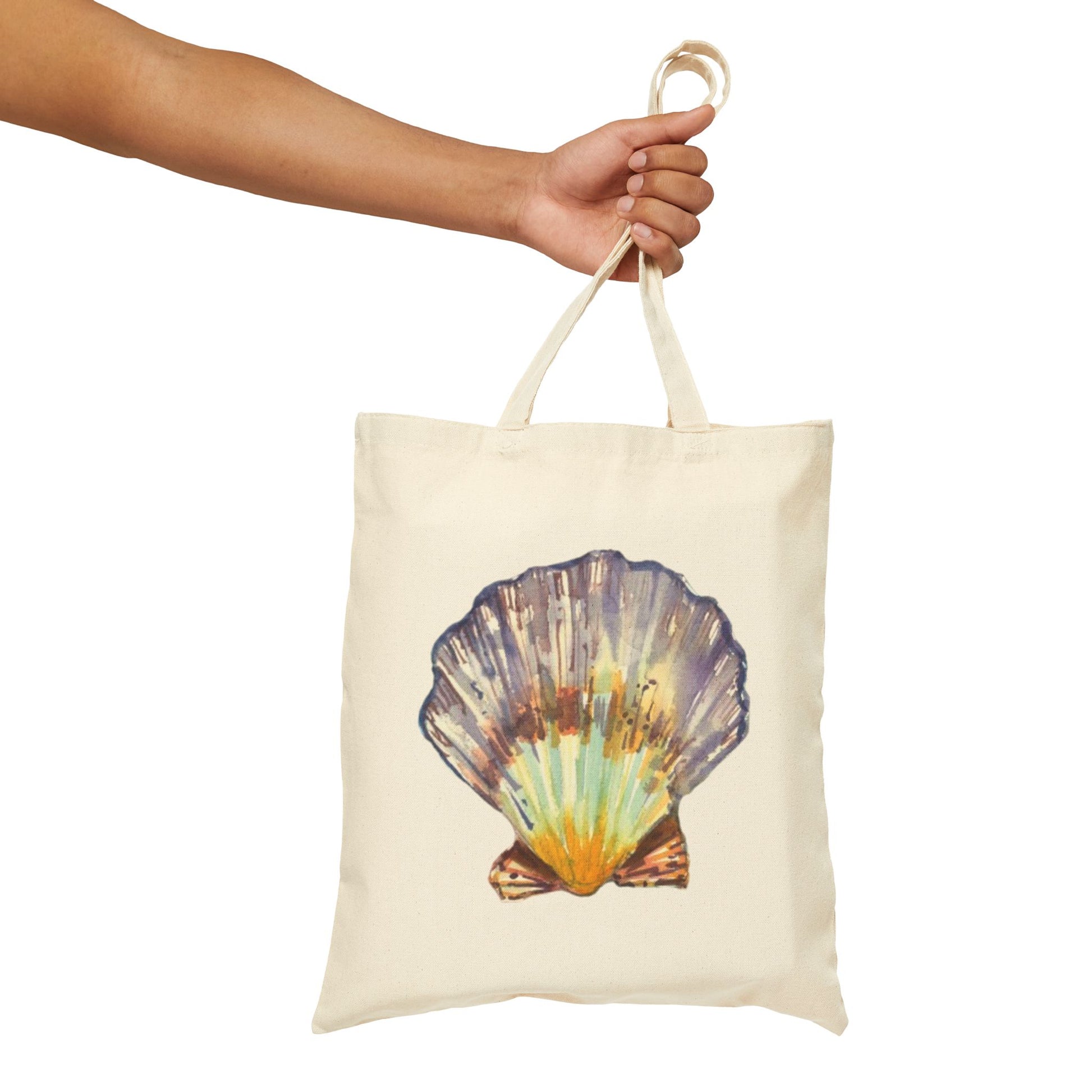 Seashell Cotton Canvas Tote – Eco-Friendly Beach & Shopping Bag for Ocean Lovers - Brooke Zitting, LLC