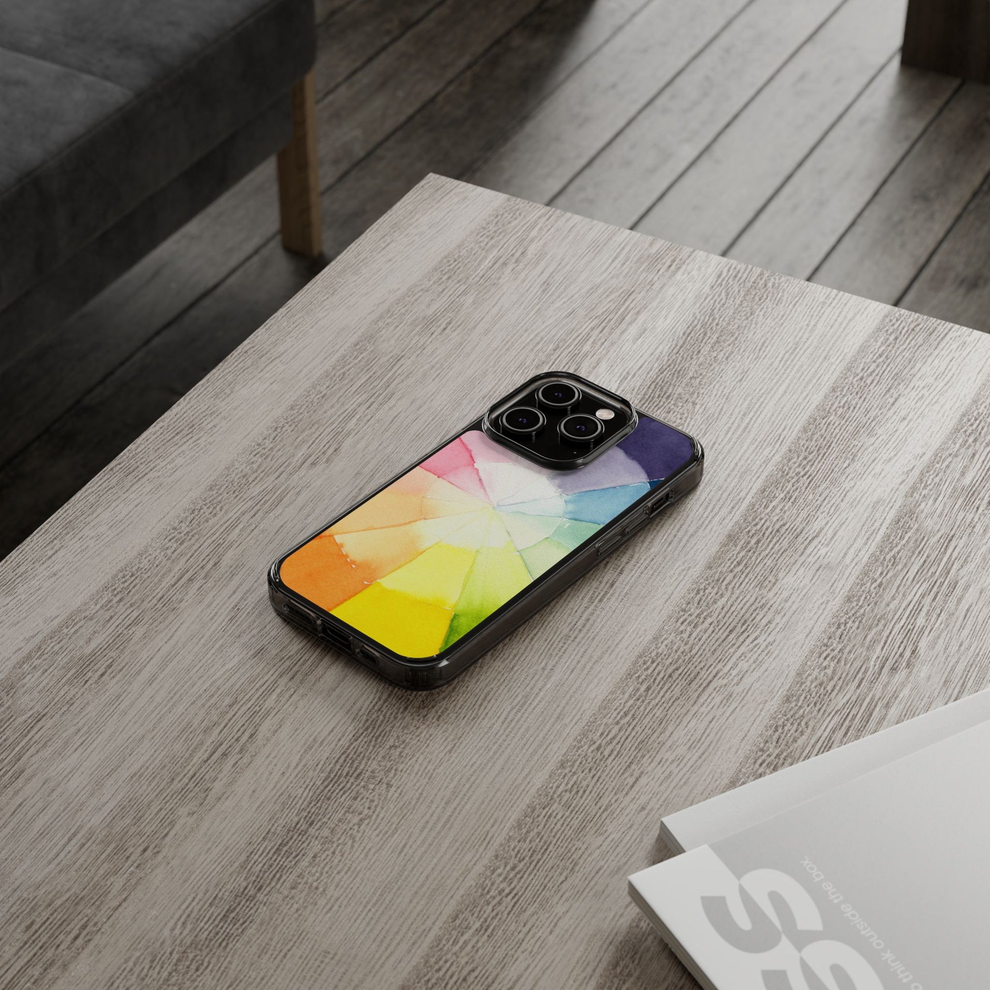 Watercolor Color Wheel Clear Phone Case - Brooke Zitting, LLC