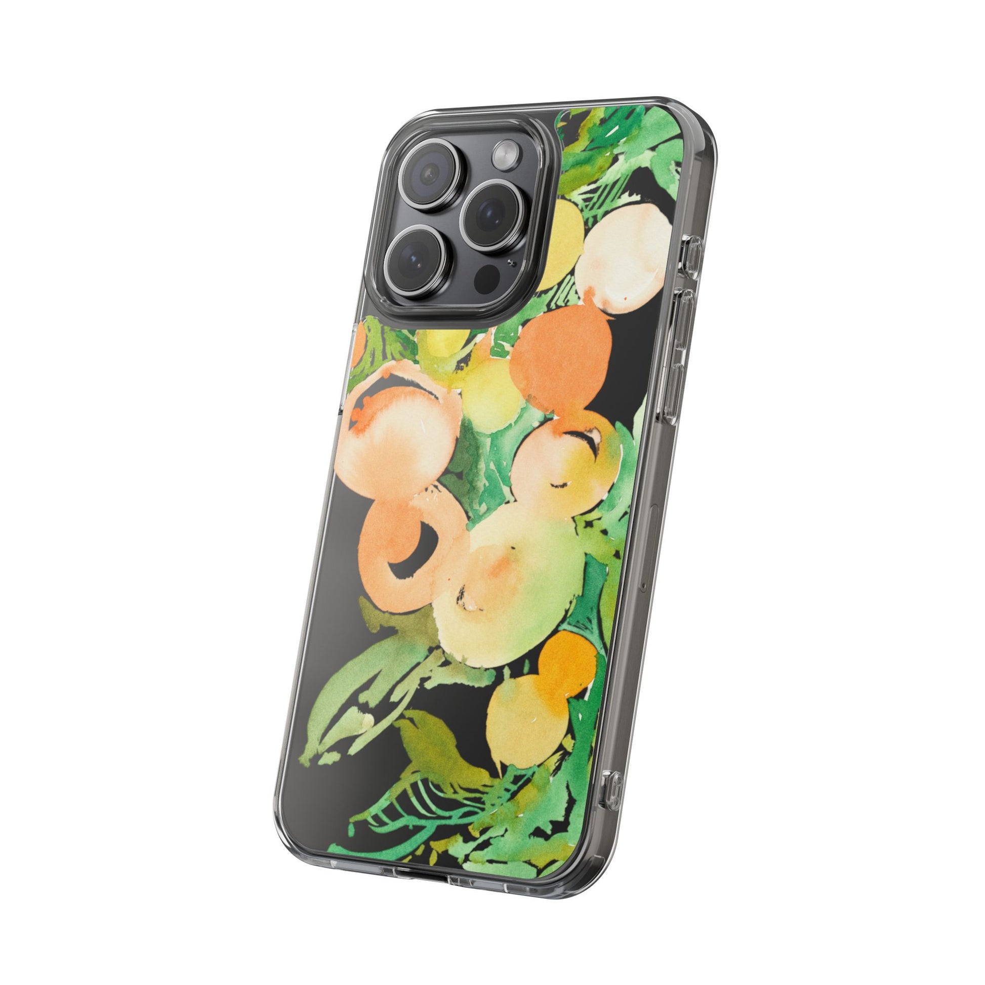 Watercolor Peaches Clear Phone Case - Brooke Zitting, LLC