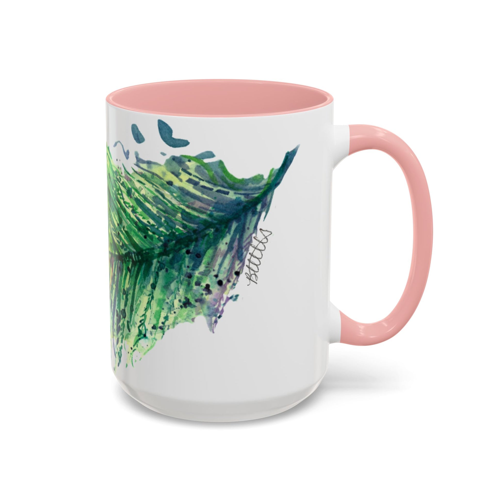 Light as a Feather Peacock Feather Accent Coffee Mug (11, 15oz) - Brooke Zitting, LLC