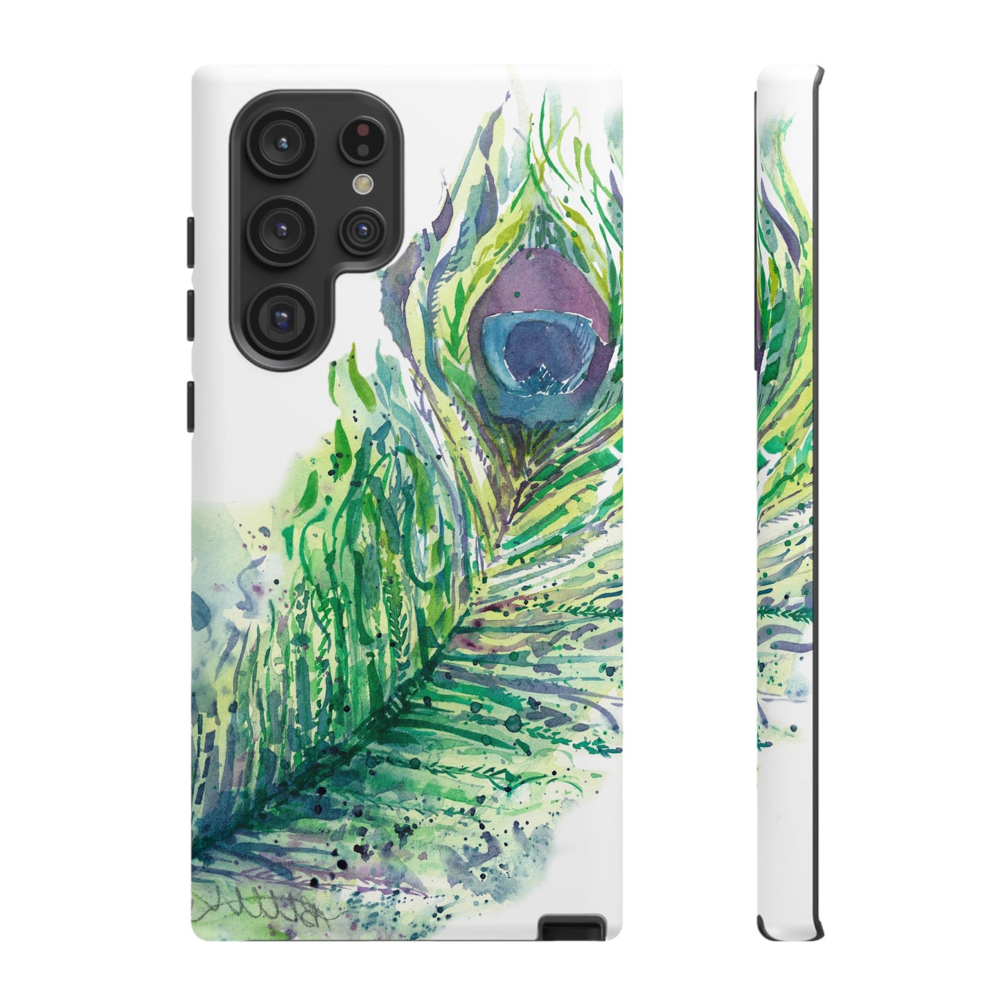 Colorful Peacock Feather Tough Phone Case – Stylish Nature-Inspired Mobile Cover & Unique Gift Idea - Brooke Zitting, LLC