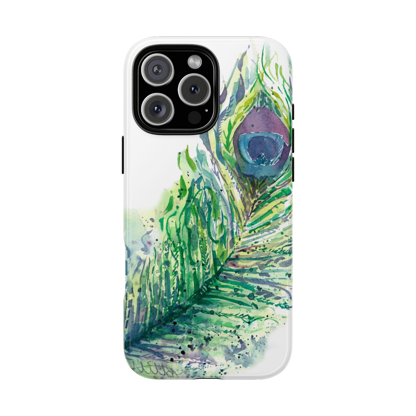 Colorful Peacock Feather Tough Phone Case – Stylish Nature-Inspired Mobile Cover & Unique Gift Idea - Brooke Zitting, LLC