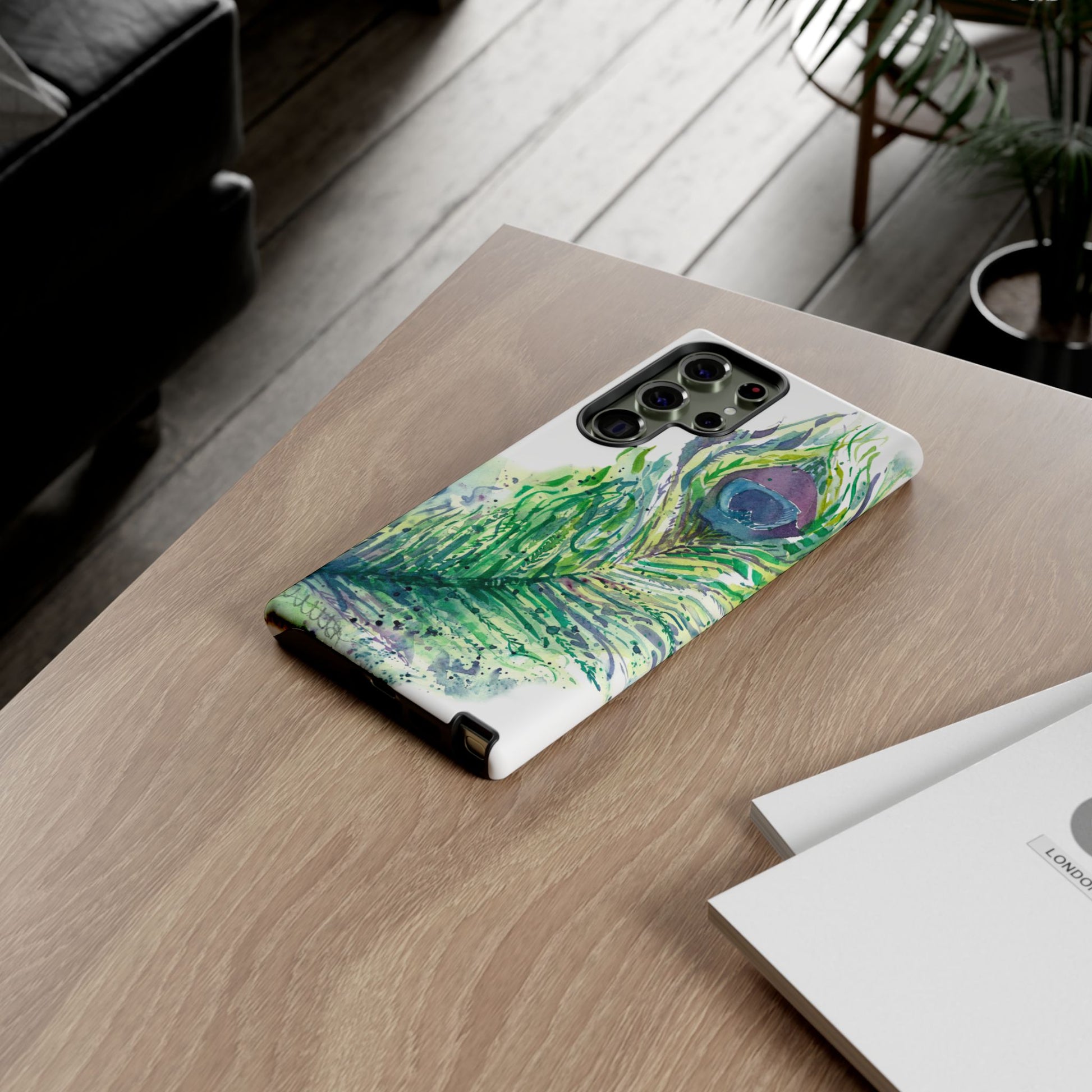 Colorful Peacock Feather Tough Phone Case – Stylish Nature-Inspired Mobile Cover & Unique Gift Idea - Brooke Zitting, LLC