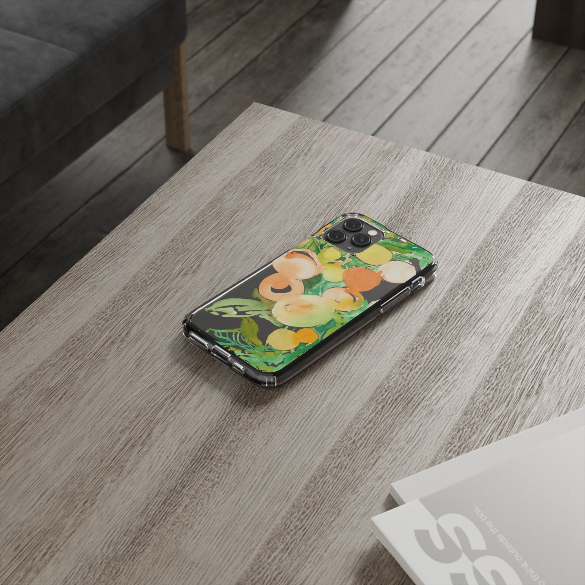Watercolor Peaches Clear Phone Case - Brooke Zitting, LLC