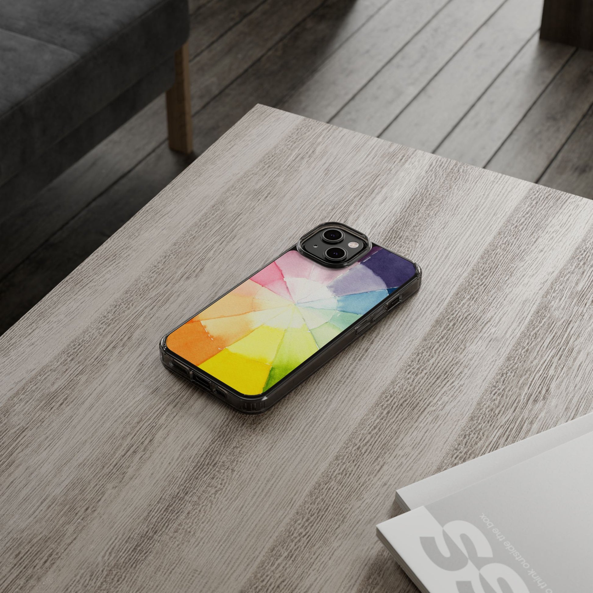 Watercolor Color Wheel Clear Phone Case - Brooke Zitting, LLC