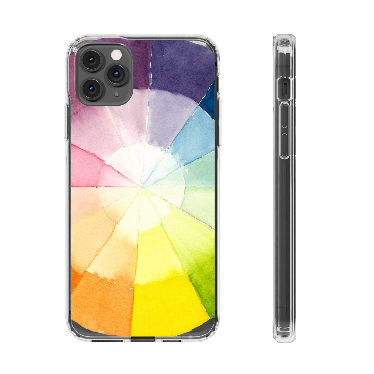 Watercolor Color Wheel Clear Phone Case - Brooke Zitting, LLC