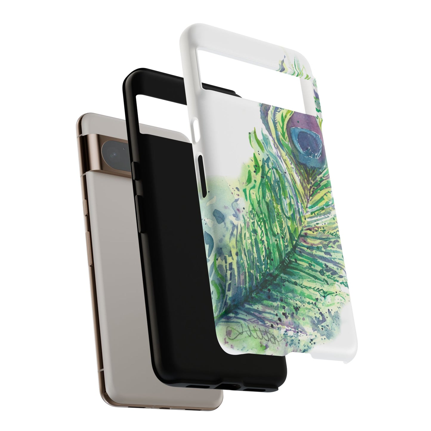 Colorful Peacock Feather Tough Phone Case – Stylish Nature-Inspired Mobile Cover & Unique Gift Idea - Brooke Zitting, LLC