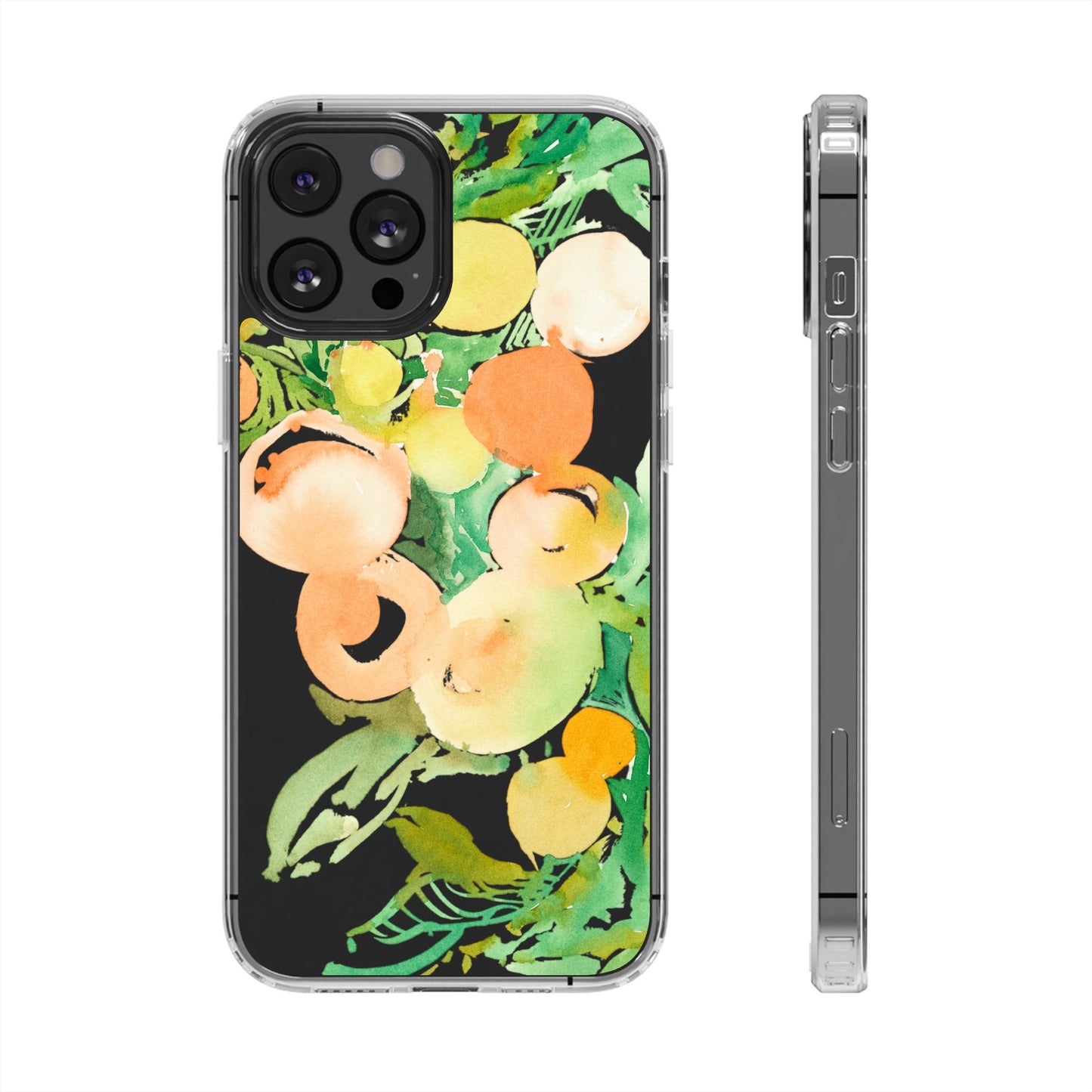 Watercolor Peaches Clear Phone Case - Brooke Zitting, LLC