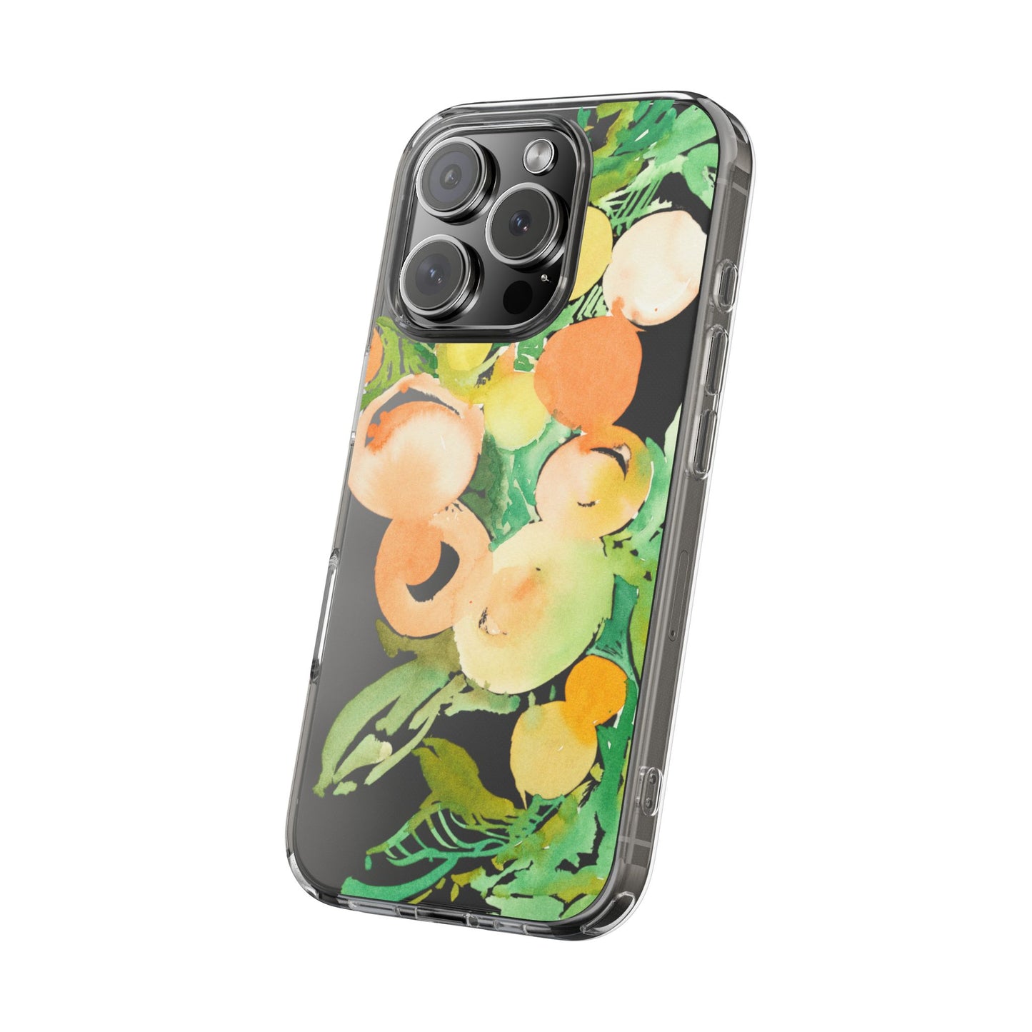 Watercolor Peaches Clear Phone Case - Brooke Zitting, LLC