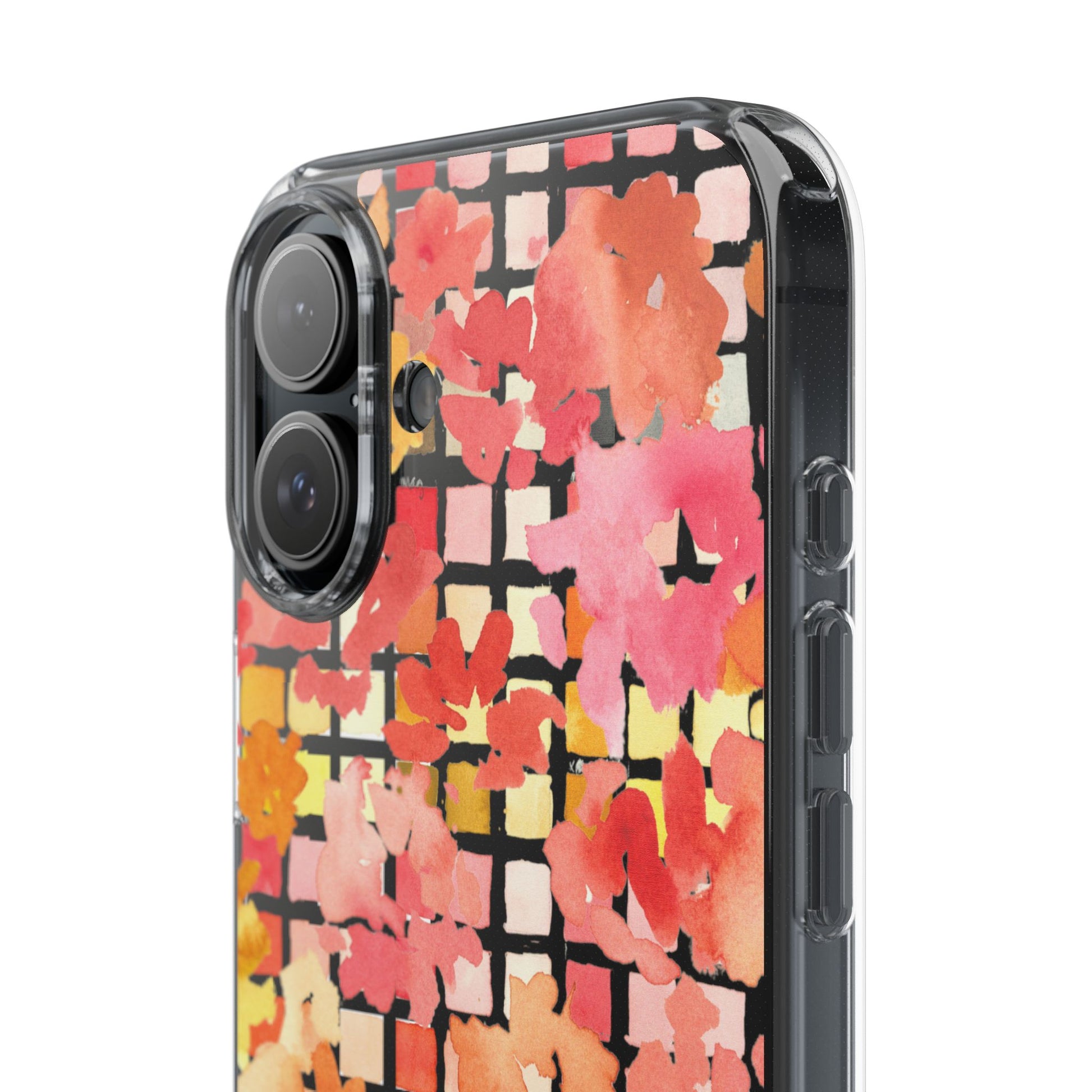 Watercolor Pixel Posy Clear Phone Case - Brooke Zitting, LLC