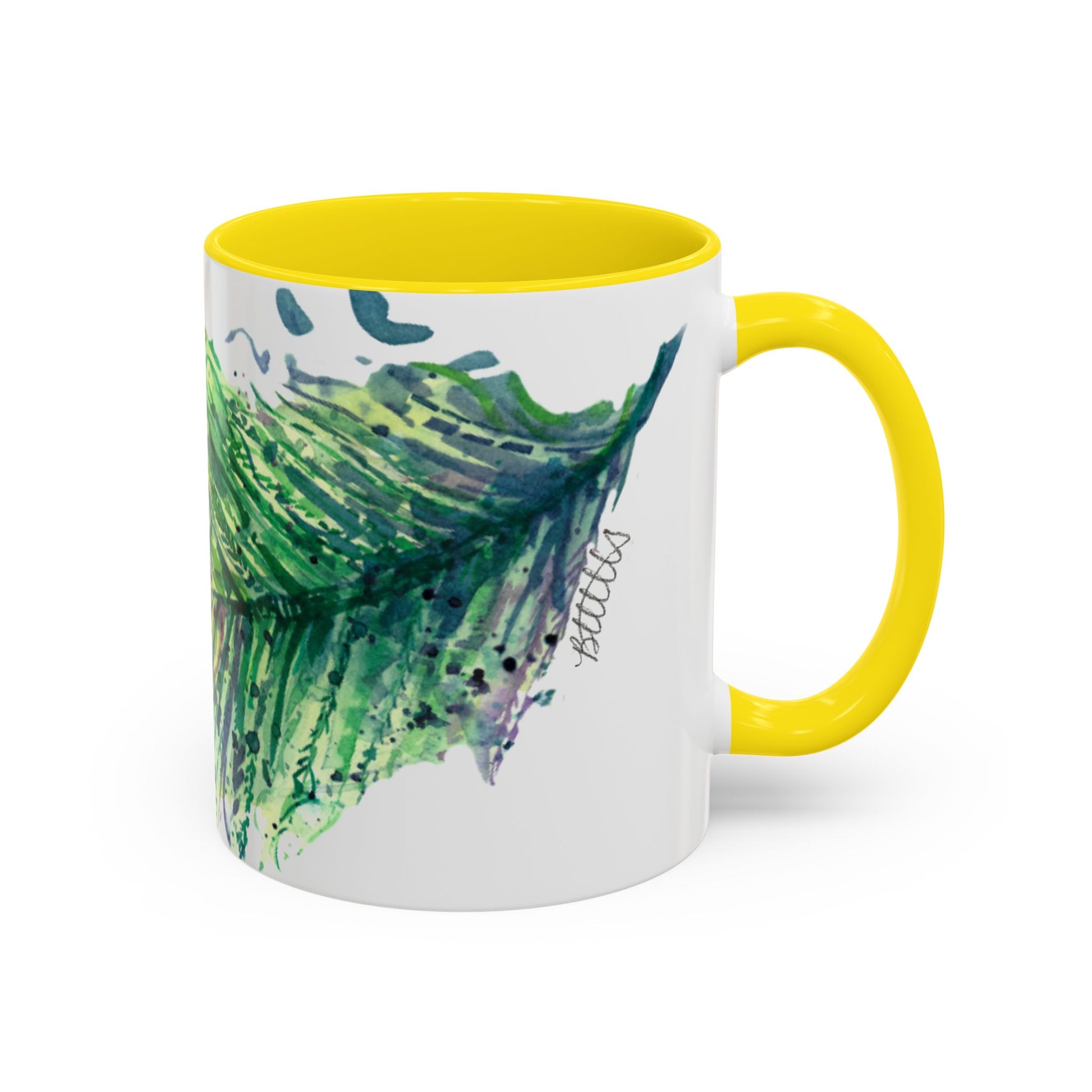 Light as a Feather Peacock Feather Accent Coffee Mug (11, 15oz) - Brooke Zitting, LLC