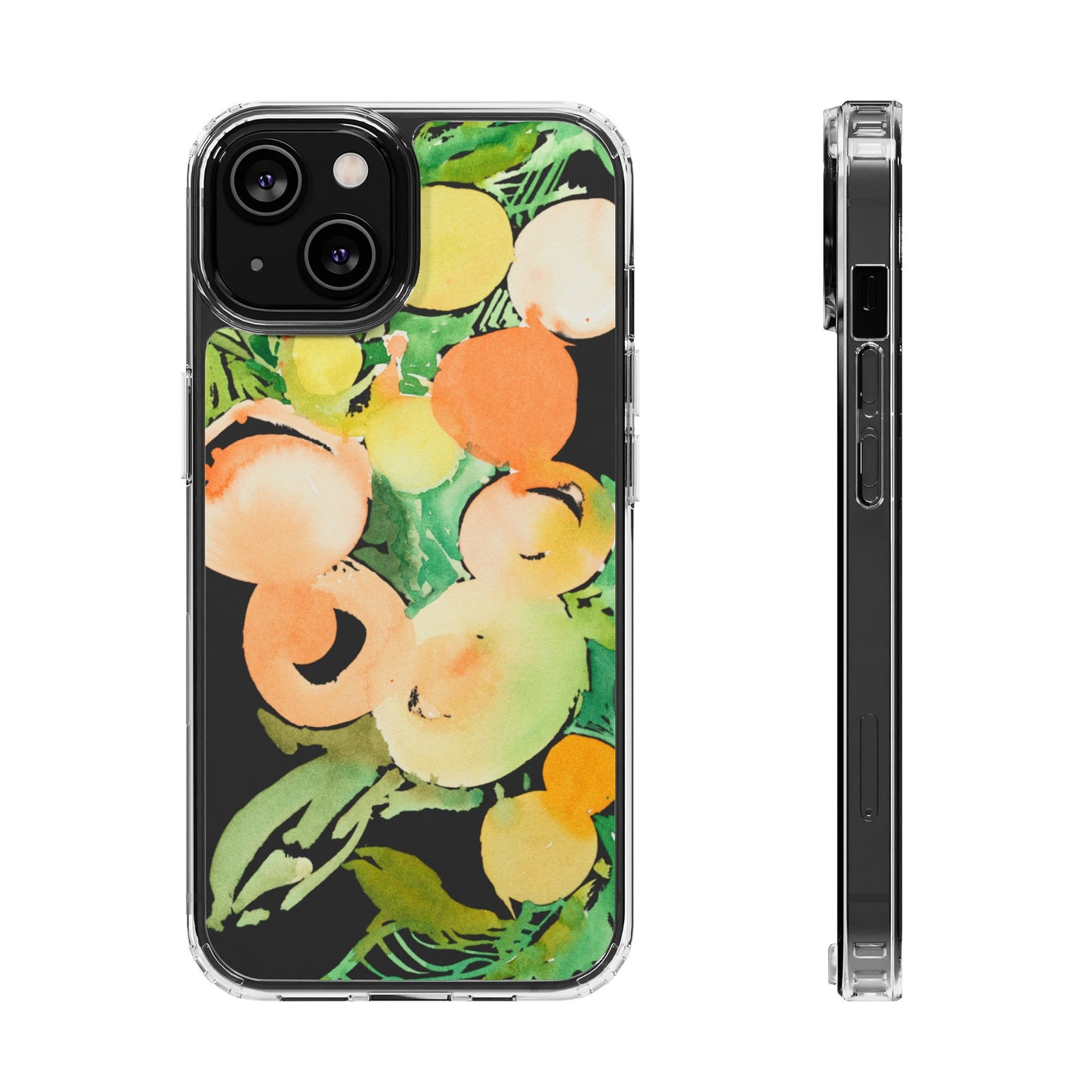 Watercolor Peaches Clear Phone Case - Brooke Zitting, LLC