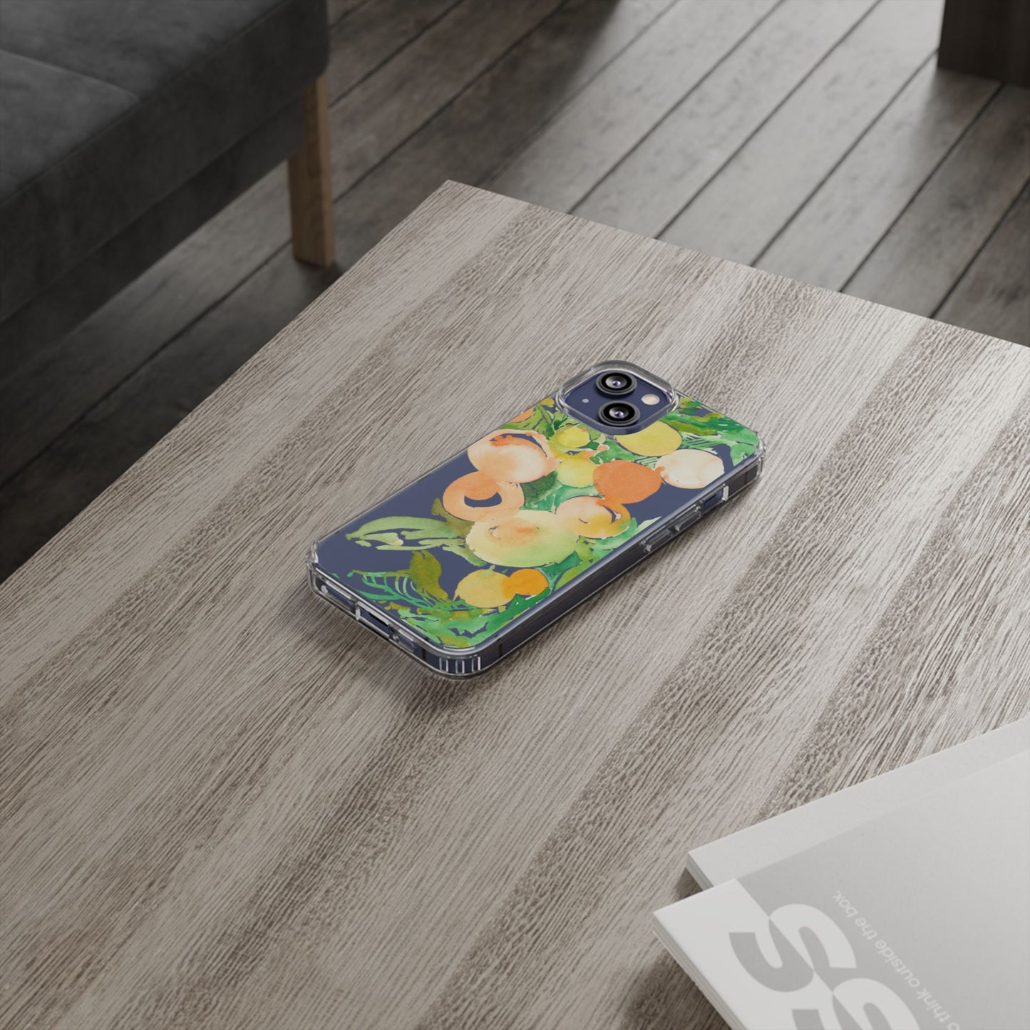 Watercolor Peaches Clear Phone Case - Brooke Zitting, LLC