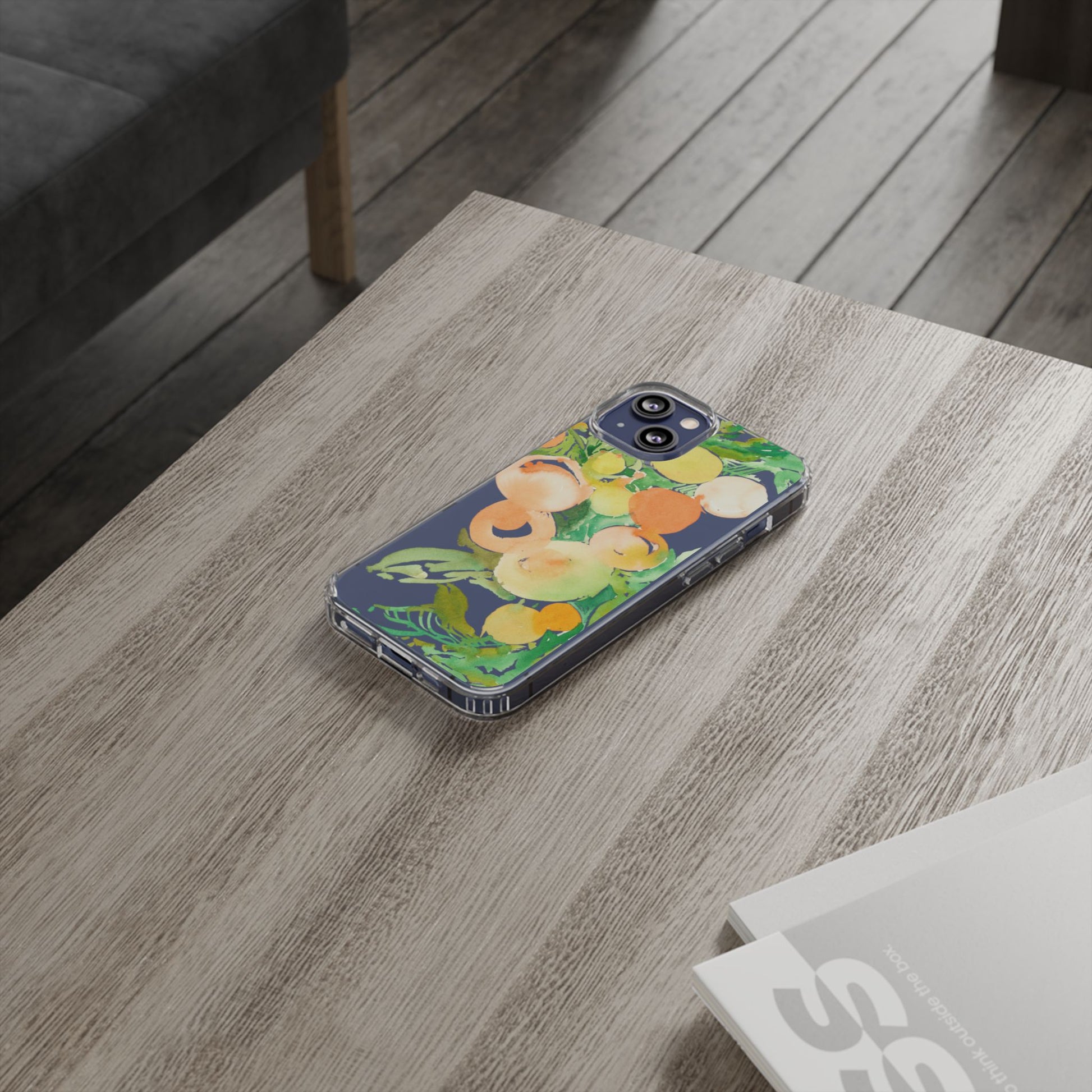 Watercolor Peaches Clear Phone Case - Brooke Zitting, LLC