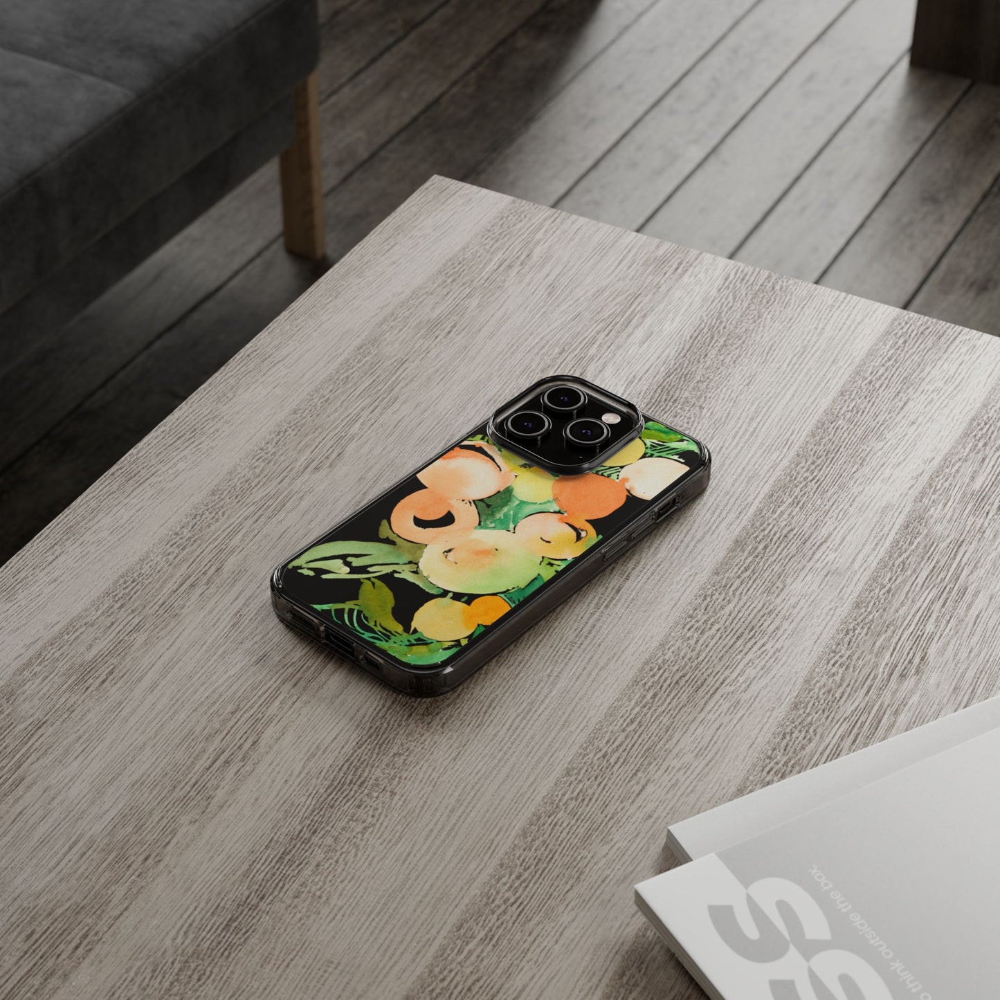 Watercolor Peaches Clear Phone Case - Brooke Zitting, LLC