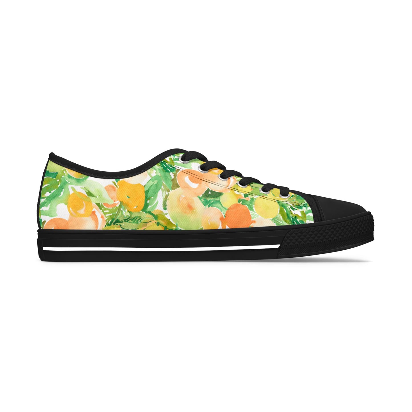 Watercolor Vibrant Citrus and Peaches Low Top Sneakers – Stylish Shoes for All | Unique Gift Idea - Brooke Zitting, LLC