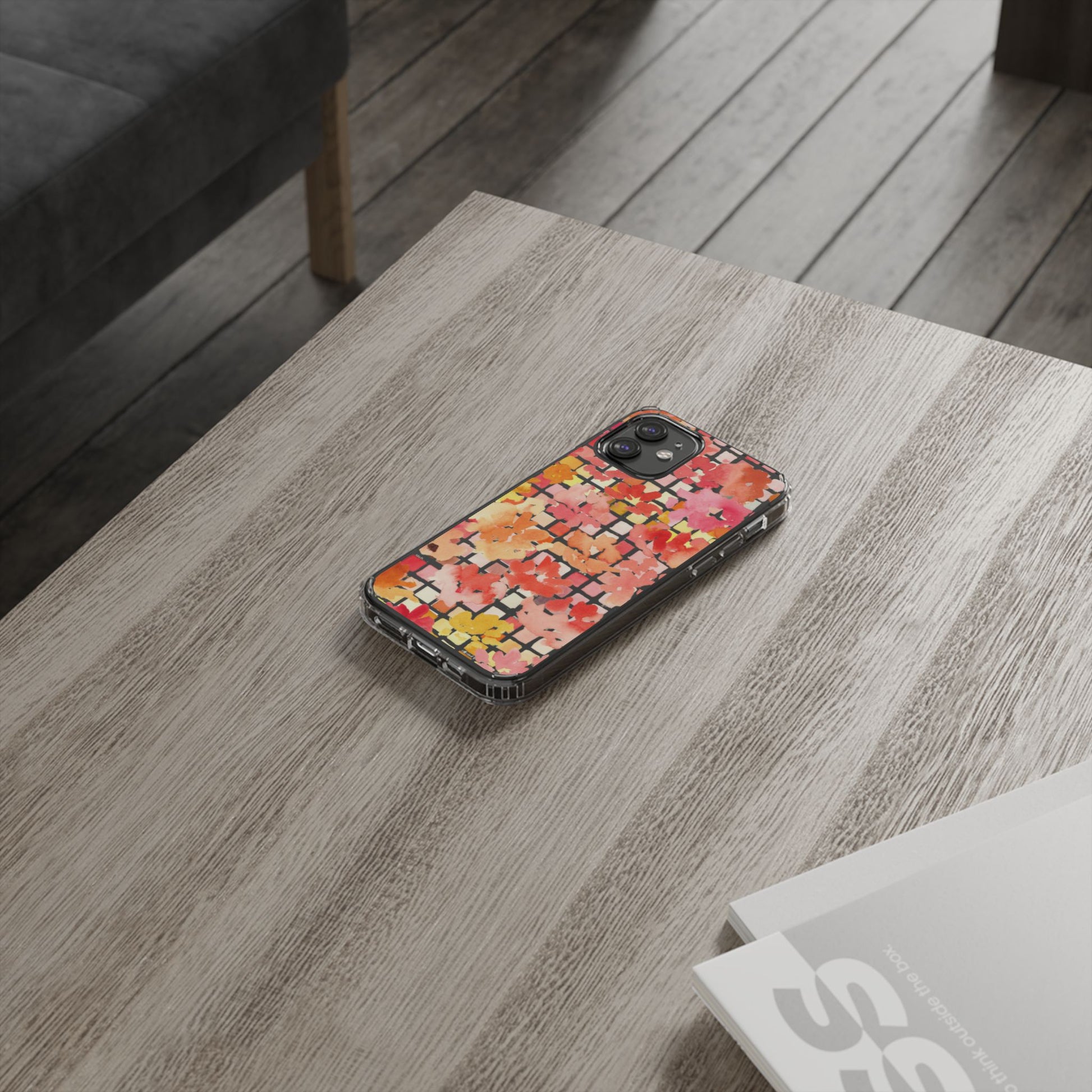 Watercolor Pixel Posy Clear Phone Case - Brooke Zitting, LLC