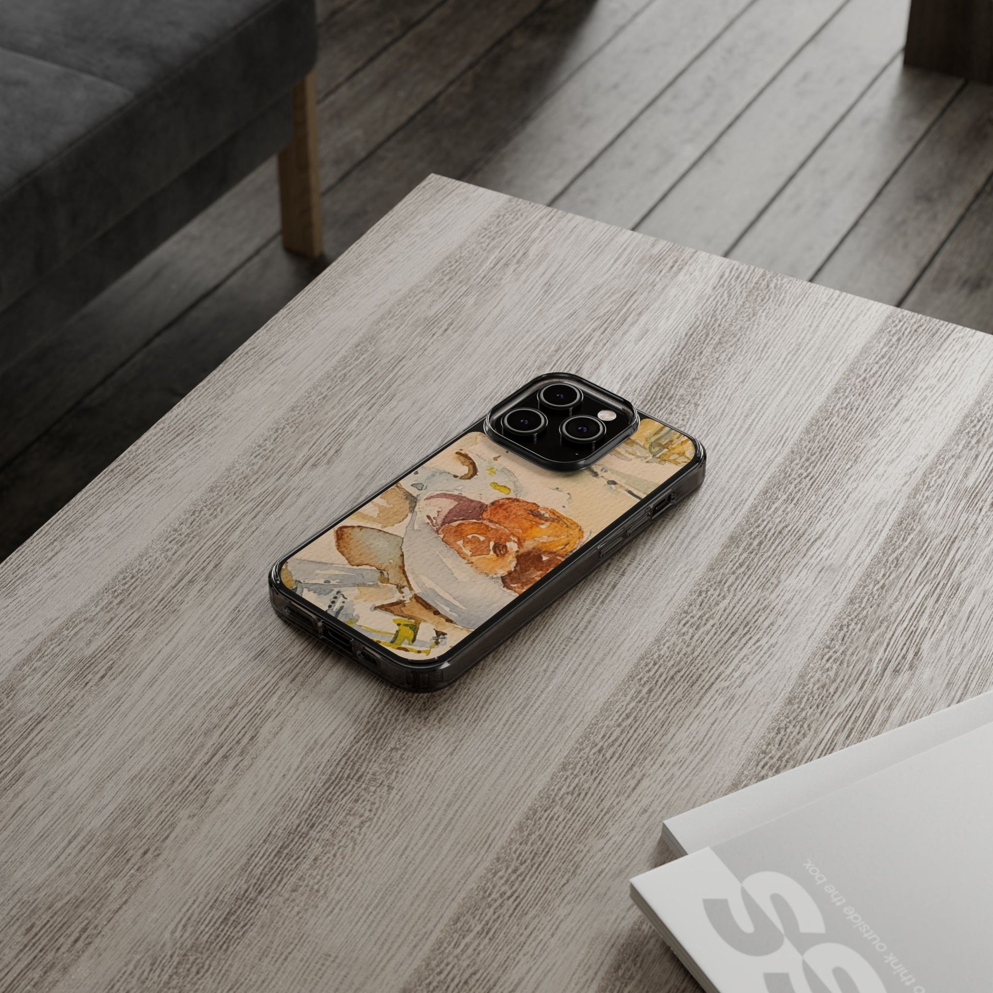Watercolor Artist's Table Clear Phone Case - Brooke Zitting, LLC