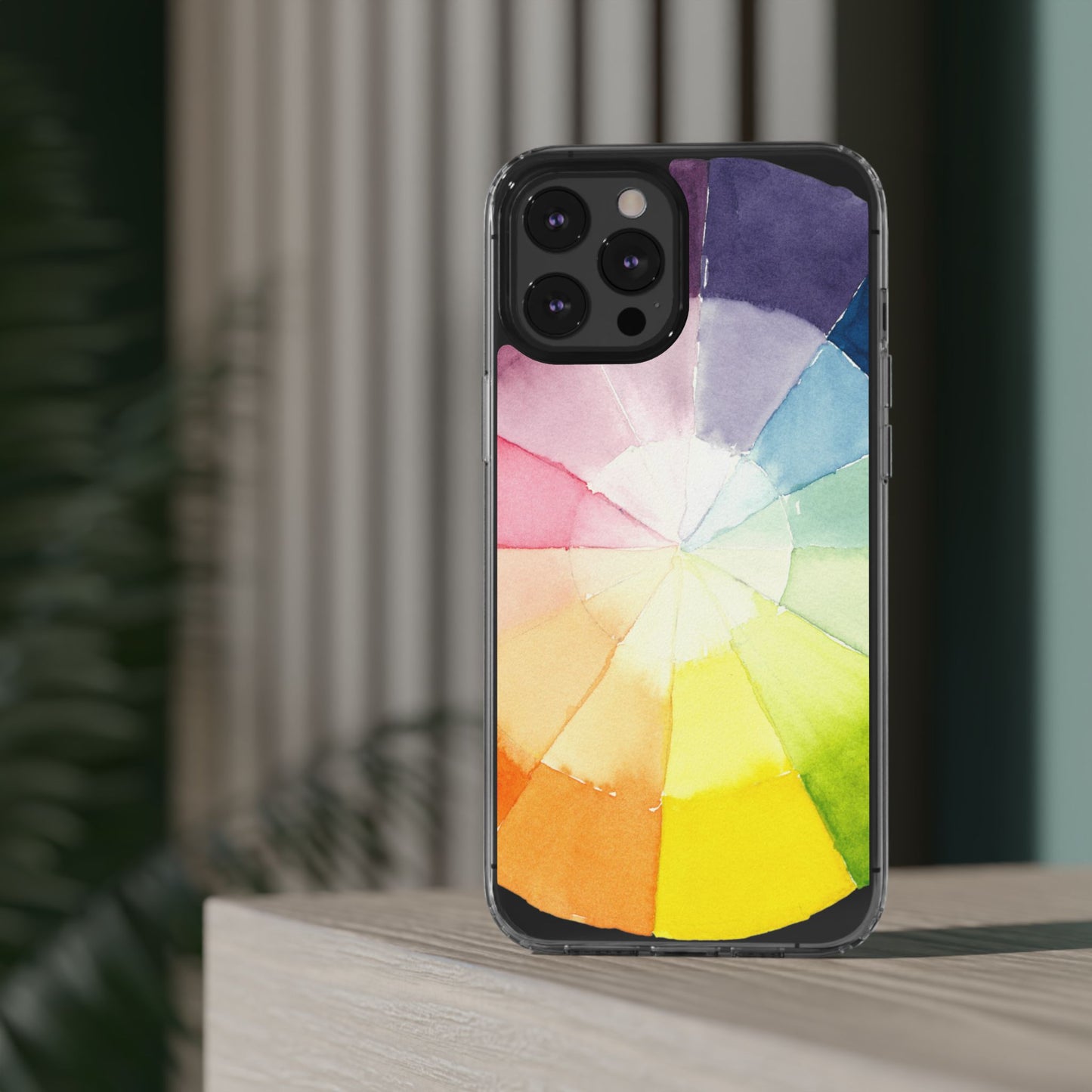 Watercolor Color Wheel Clear Phone Case - Brooke Zitting, LLC