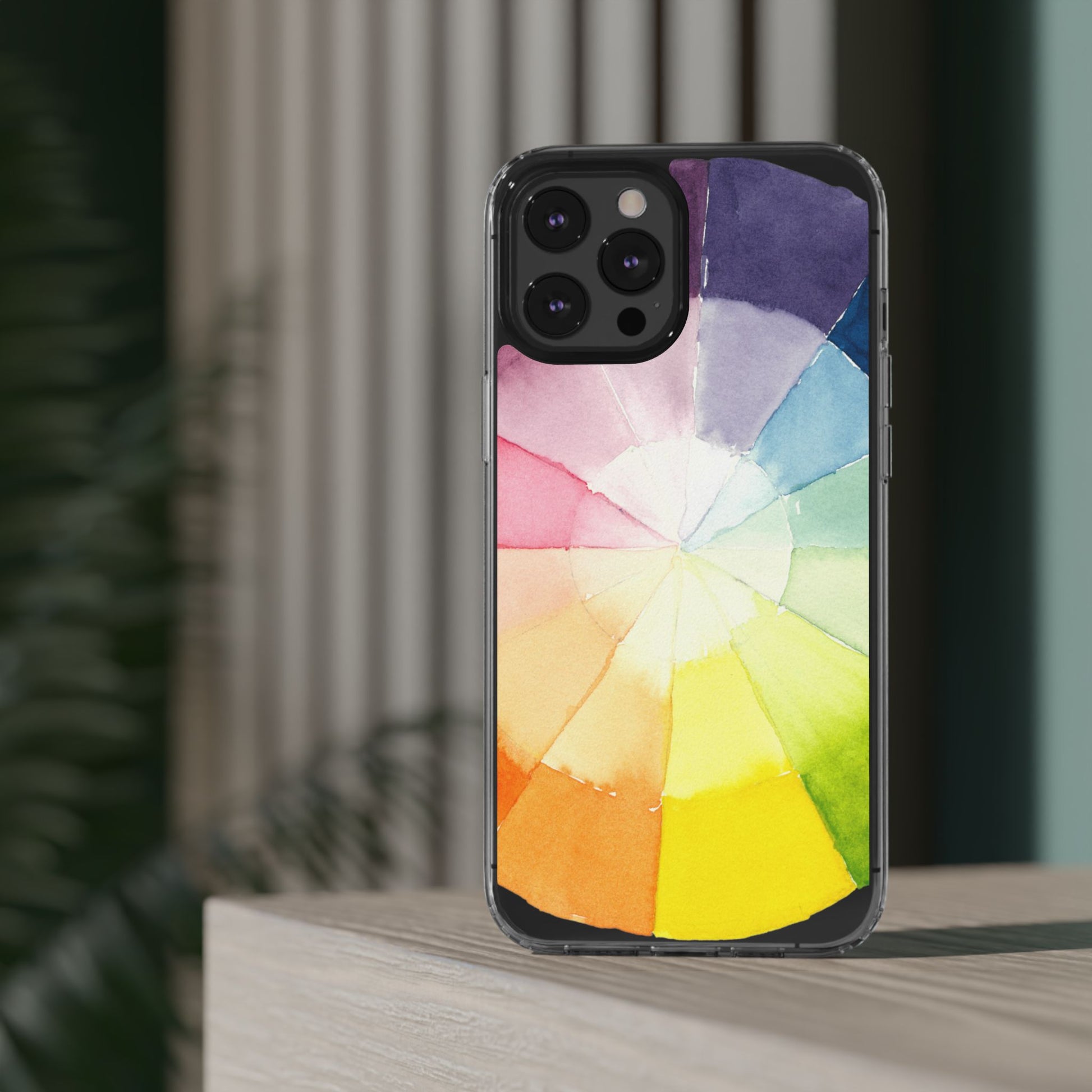 Watercolor Color Wheel Clear Phone Case - Brooke Zitting, LLC