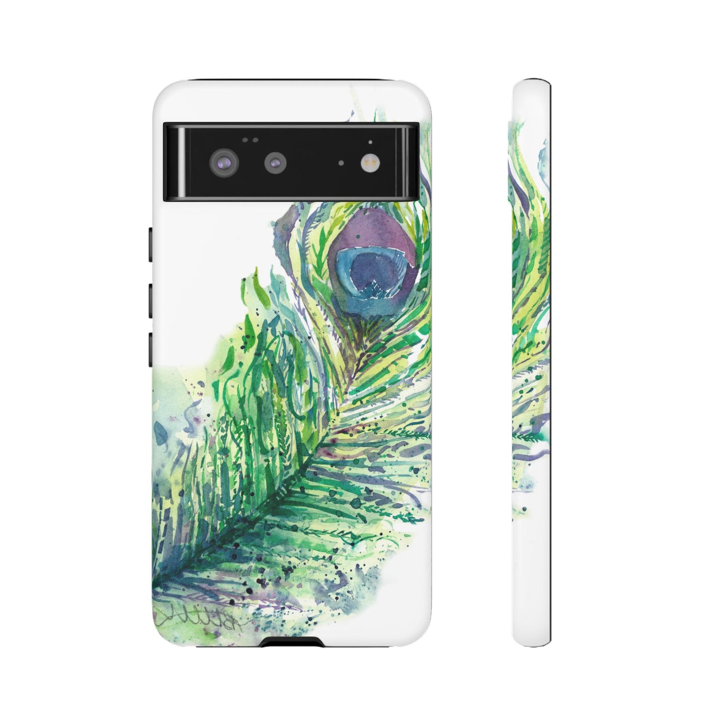 Colorful Peacock Feather Tough Phone Case – Stylish Nature-Inspired Mobile Cover & Unique Gift Idea - Brooke Zitting, LLC