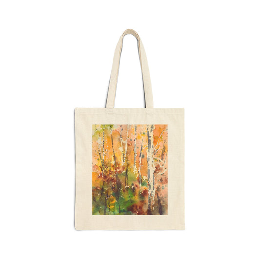 Autumn’s Gentle Haze Cotton Canvas Tote – Eco-Friendly Beach & Shopping Bag for Ocean Lovers