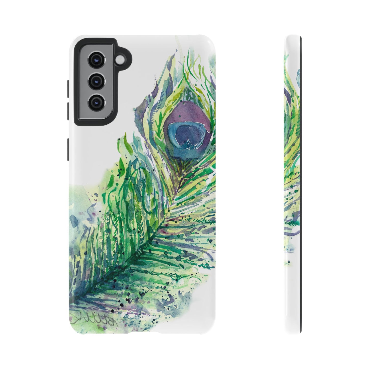 Colorful Peacock Feather Tough Phone Case – Stylish Nature-Inspired Mobile Cover & Unique Gift Idea - Brooke Zitting, LLC