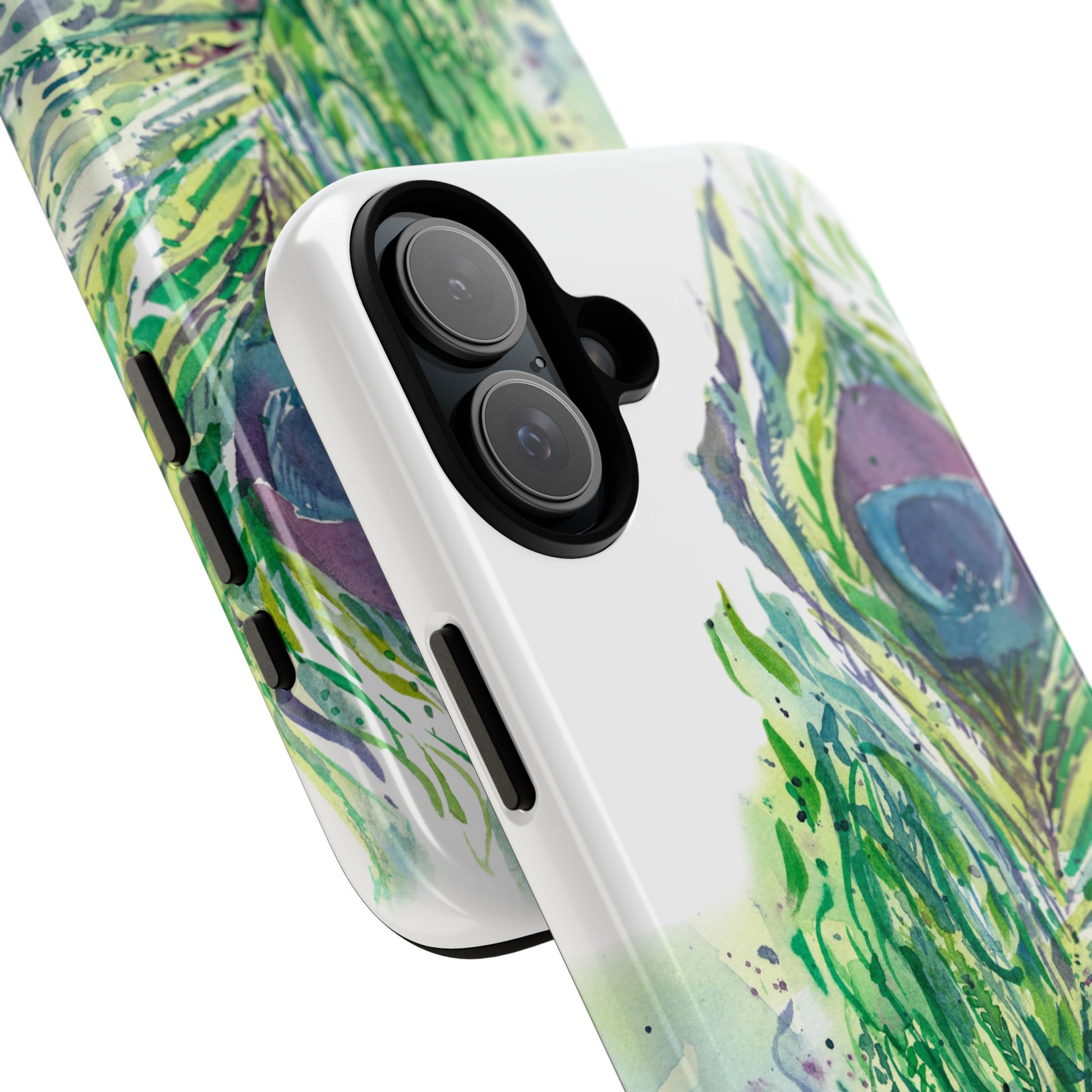 Colorful Peacock Feather Tough Phone Case – Stylish Nature-Inspired Mobile Cover & Unique Gift Idea - Brooke Zitting, LLC