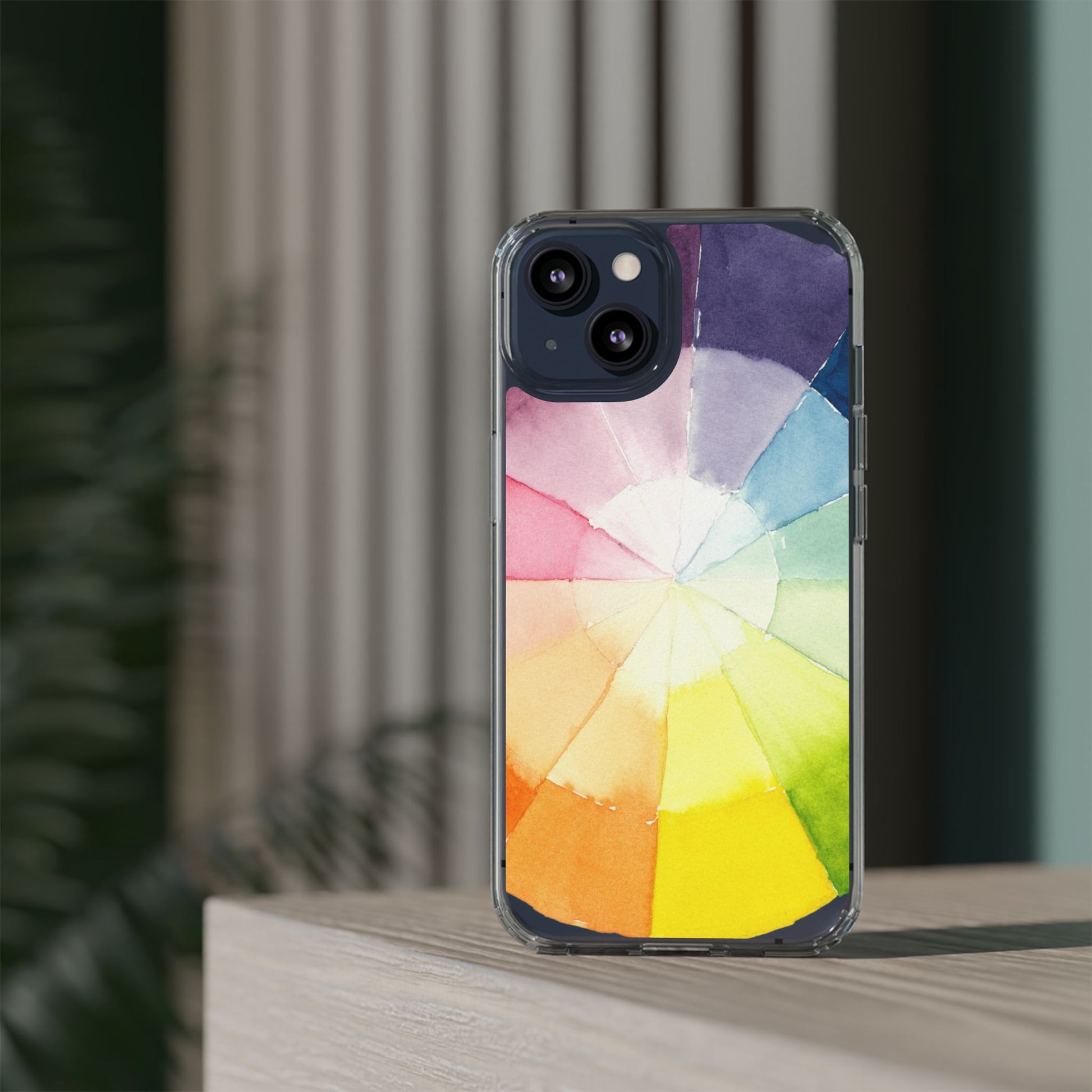 Watercolor Color Wheel Clear Phone Case - Brooke Zitting, LLC