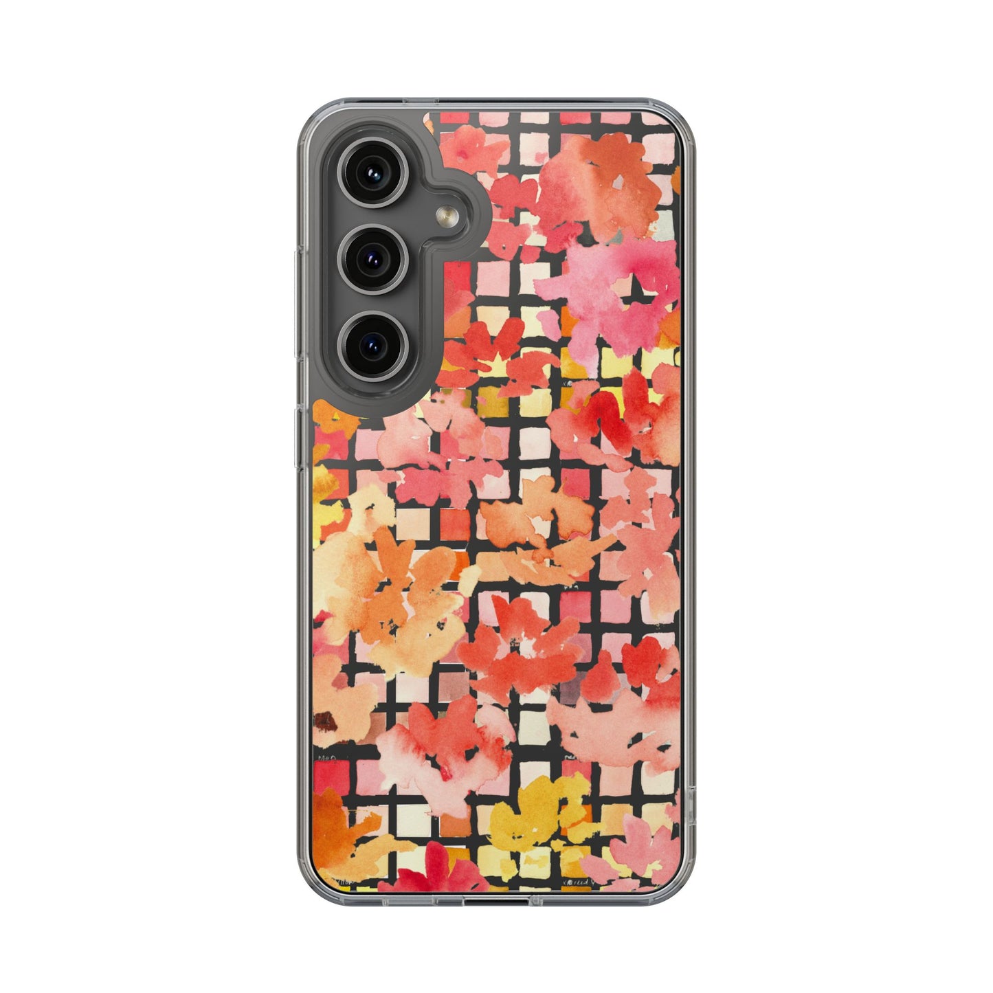 Watercolor Pixel Posy Clear Phone Case - Brooke Zitting, LLC