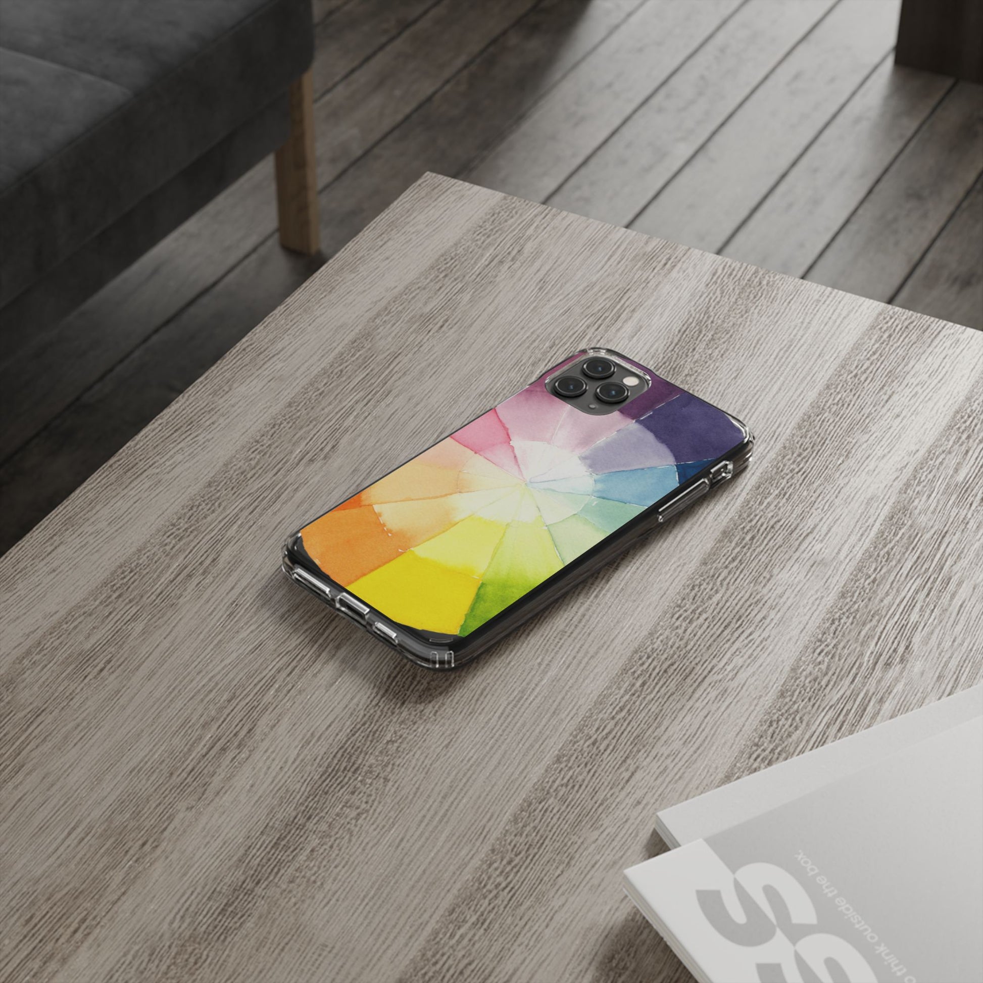 Watercolor Color Wheel Clear Phone Case - Brooke Zitting, LLC