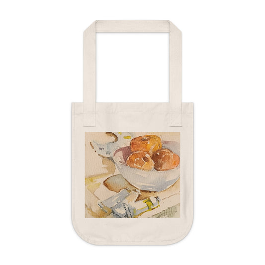 Artist's Table Watercolor Design Organic Canvas Tote – Eco-Friendly, Watercolor Fine Art, Reusable Bag for Art Lovers - Brooke Zitting, LLC