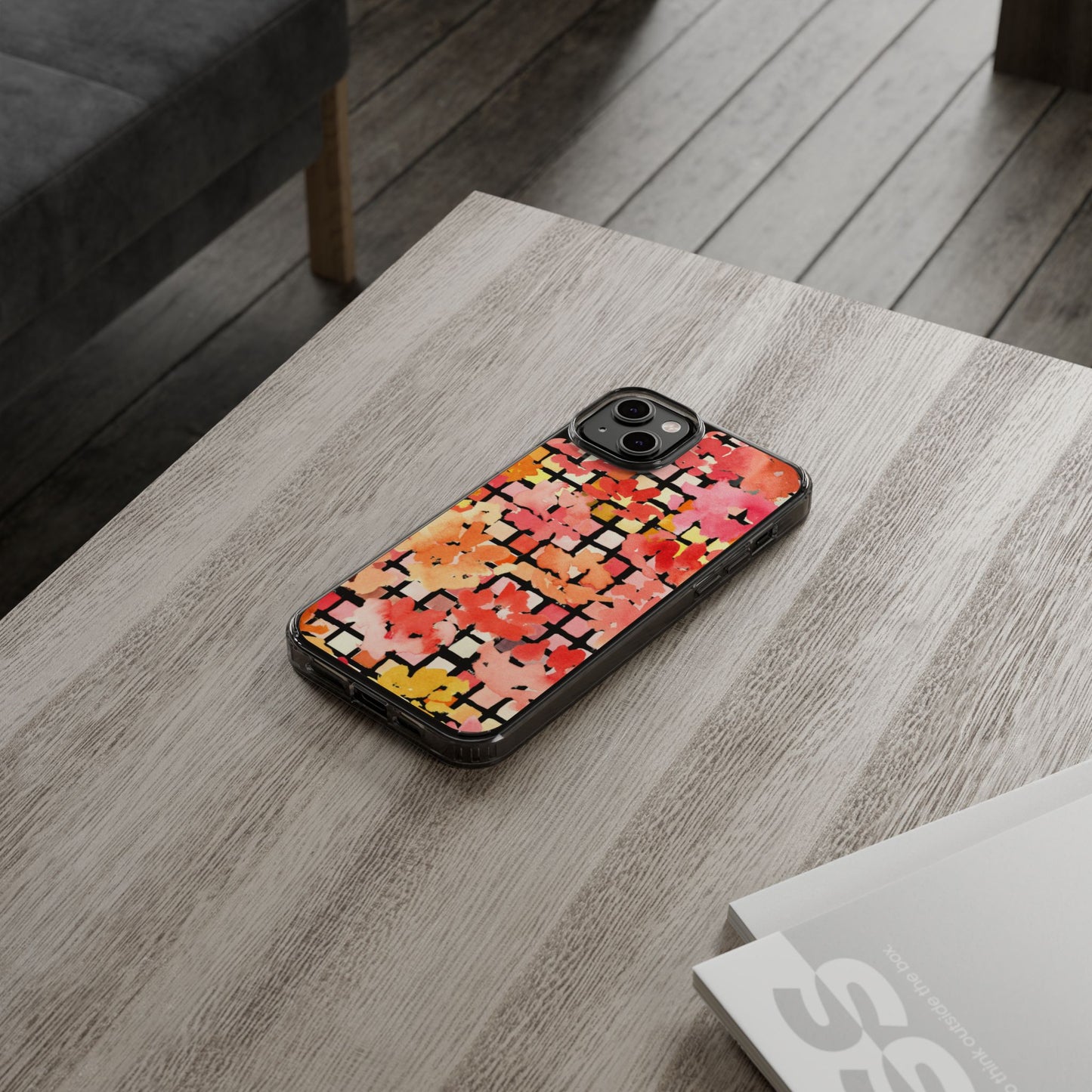 Watercolor Pixel Posy Clear Phone Case - Brooke Zitting, LLC