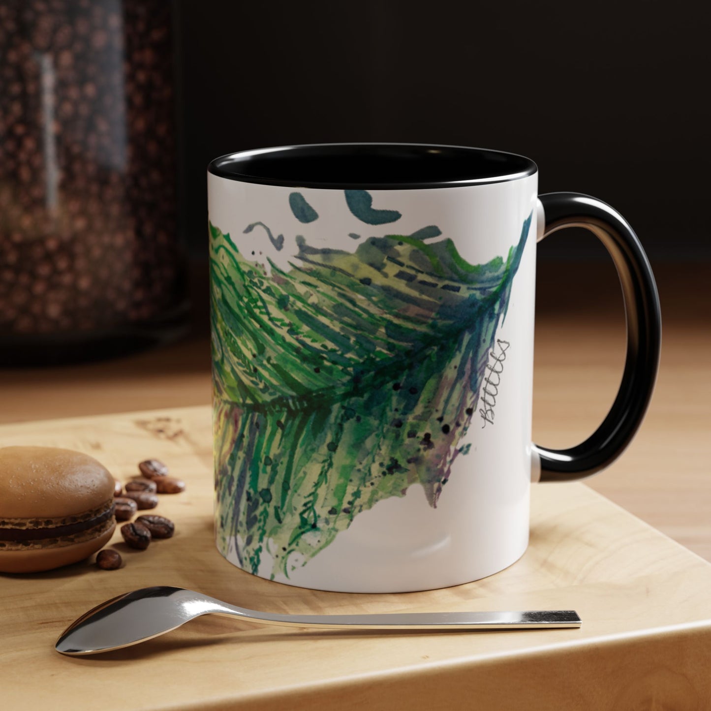 Light as a Feather Peacock Feather Accent Coffee Mug (11, 15oz) - Brooke Zitting, LLC