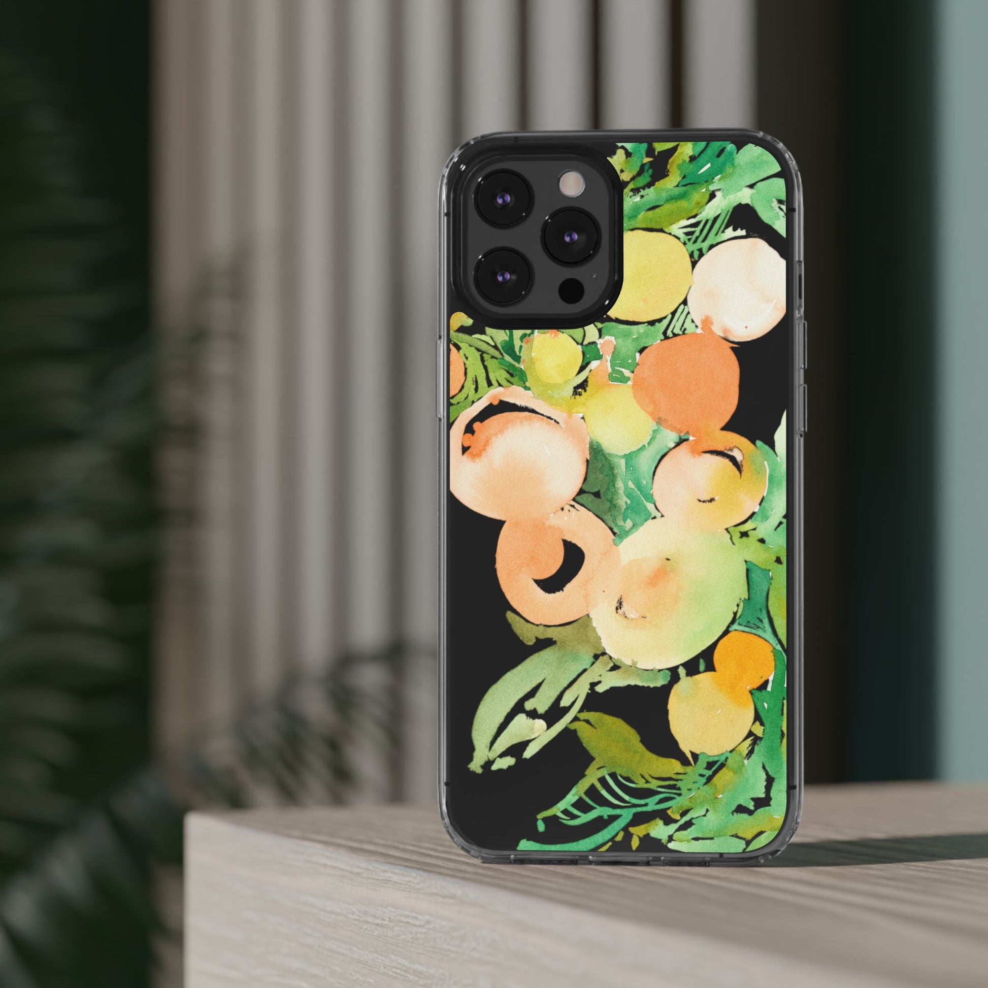 Watercolor Peaches Clear Phone Case - Brooke Zitting, LLC