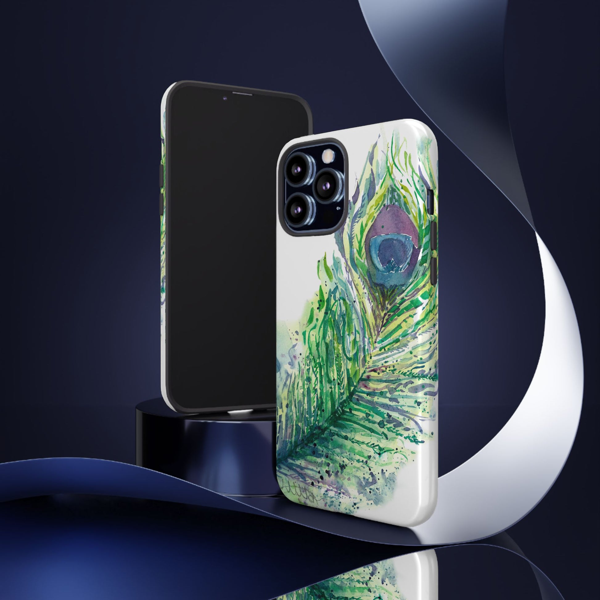 Colorful Peacock Feather Tough Phone Case – Stylish Nature-Inspired Mobile Cover & Unique Gift Idea - Brooke Zitting, LLC