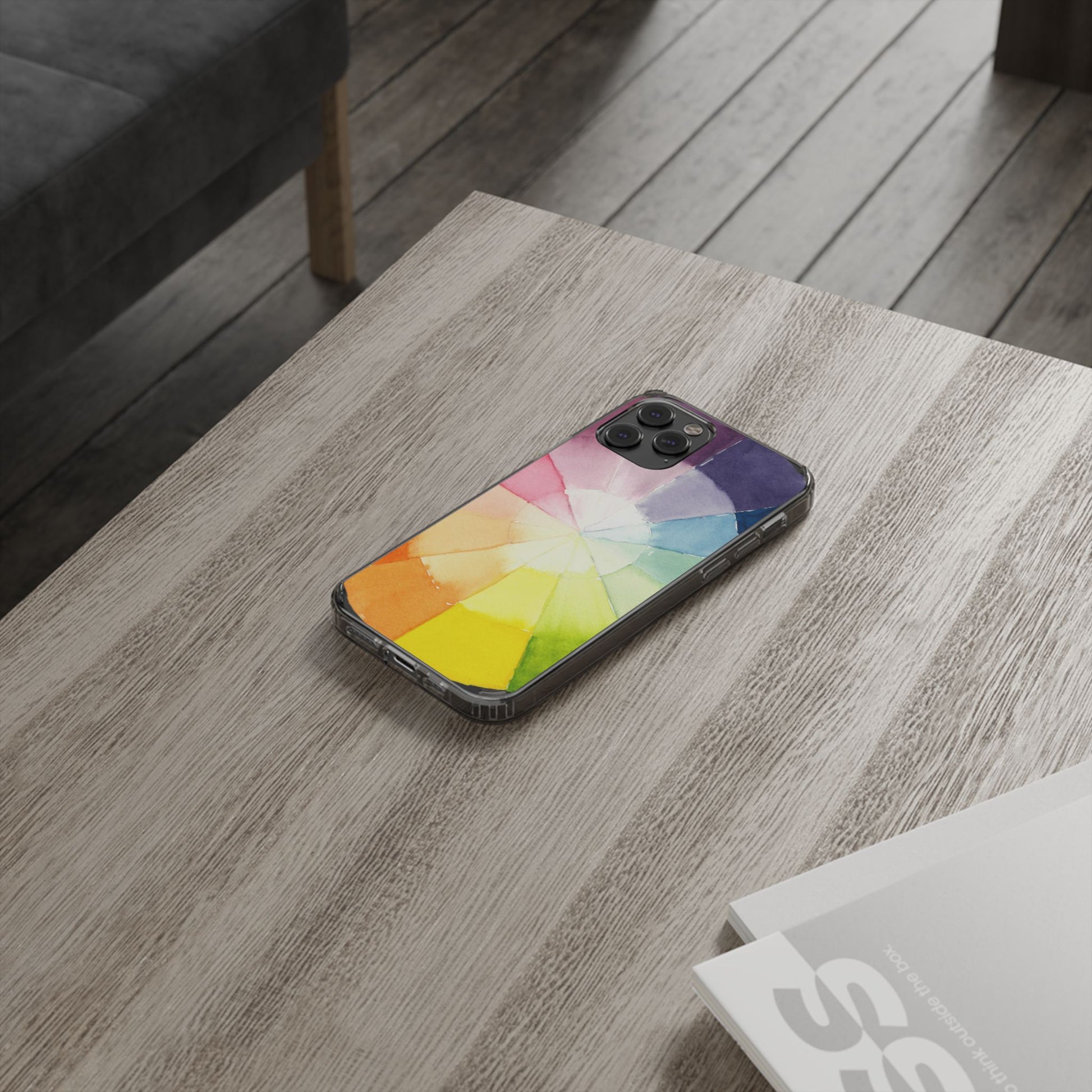 Watercolor Color Wheel Clear Phone Case - Brooke Zitting, LLC