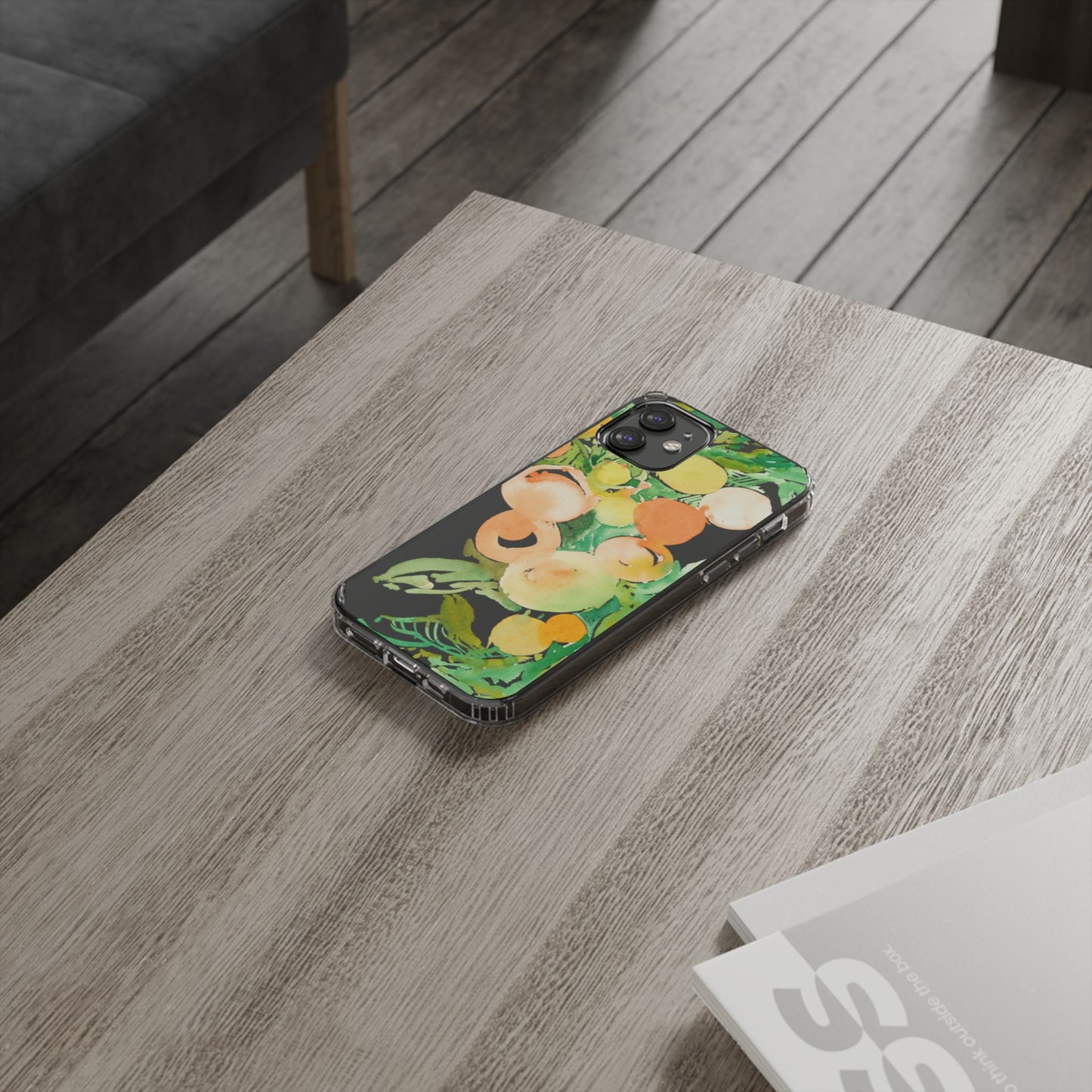 Watercolor Peaches Clear Phone Case - Brooke Zitting, LLC