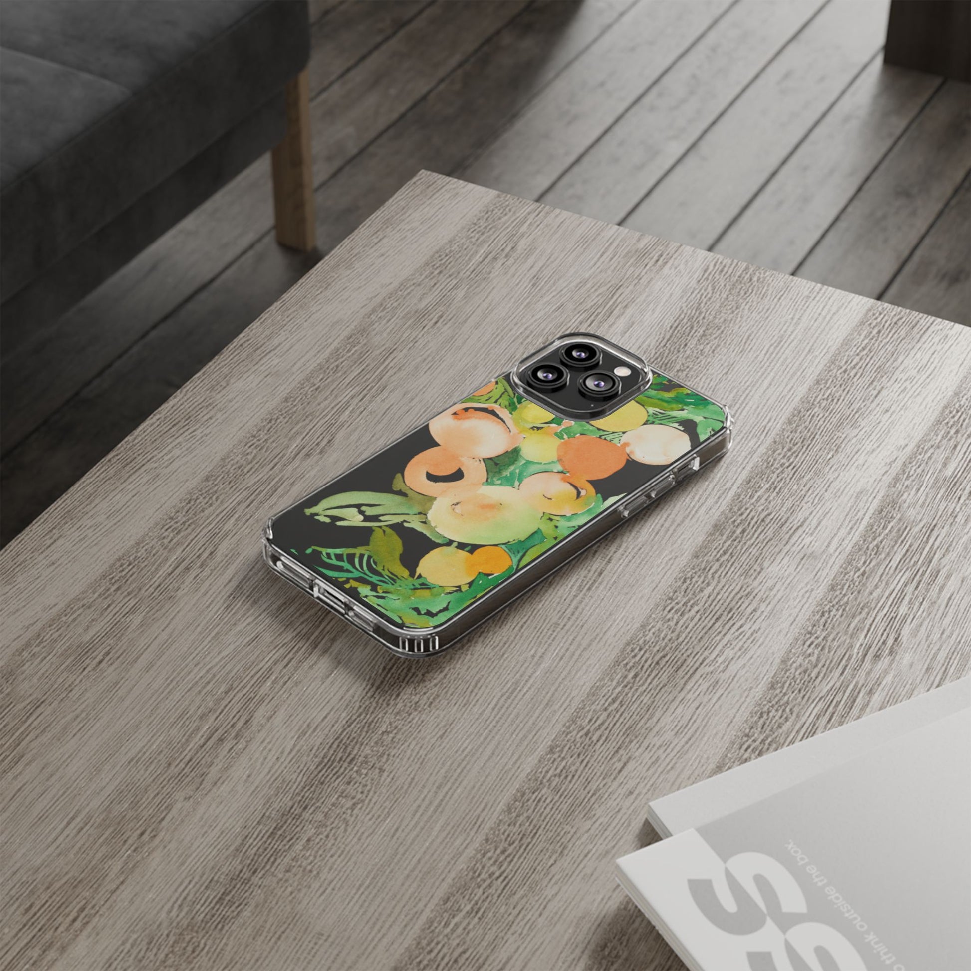 Watercolor Peaches Clear Phone Case - Brooke Zitting, LLC