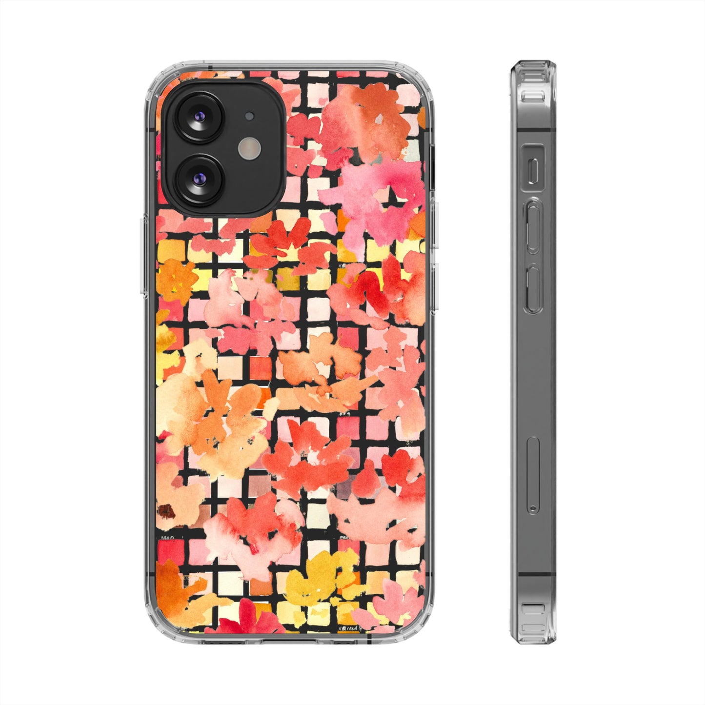 Watercolor Pixel Posy Clear Phone Case - Brooke Zitting, LLC