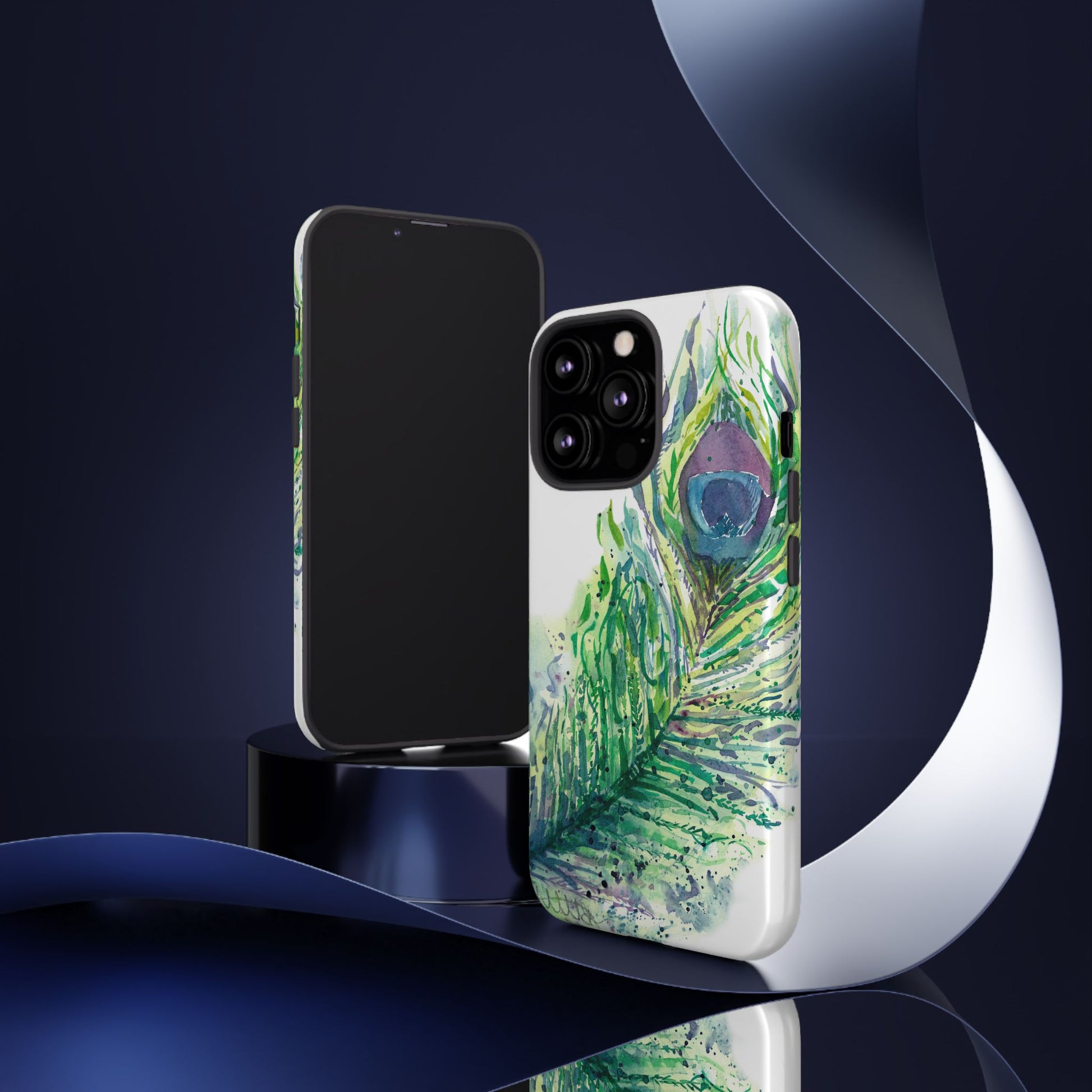 Colorful Peacock Feather Tough Phone Case – Stylish Nature-Inspired Mobile Cover & Unique Gift Idea - Brooke Zitting, LLC