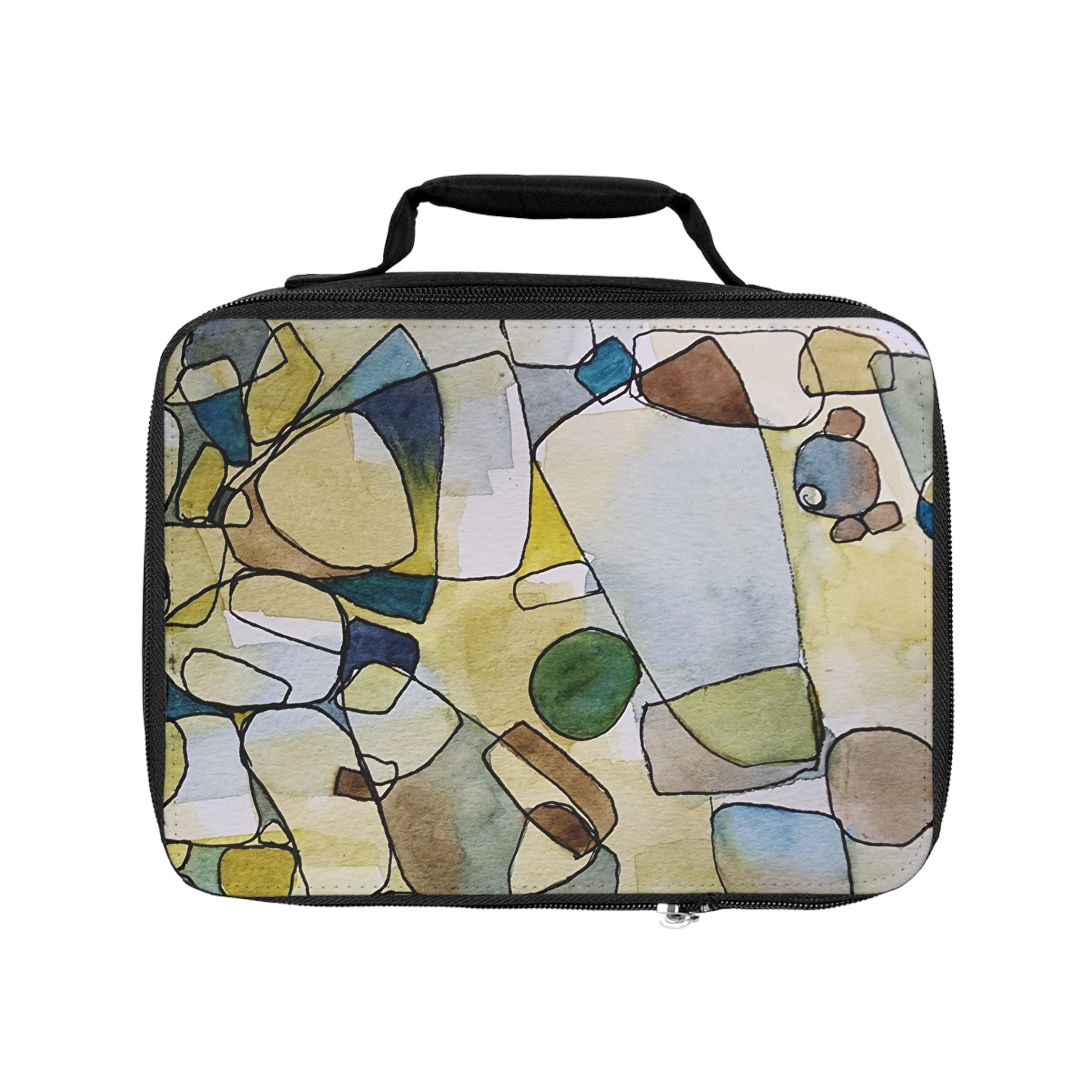 Fragmented Whisper Watercolor Design Lunch Bag  – Eco-Friendly Tote for School, Work, Picnics & Beach - Brooke Zitting, LLC