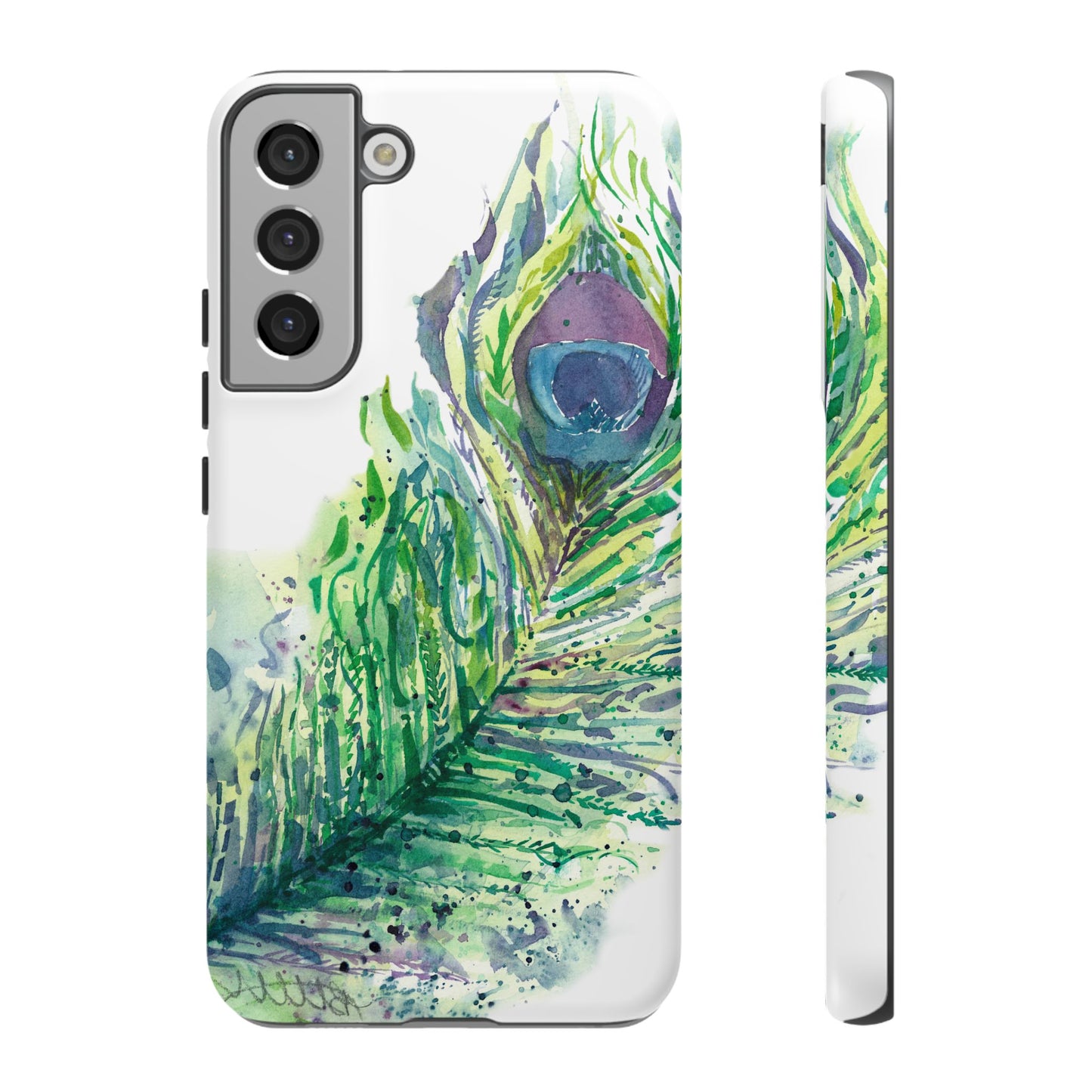 Colorful Peacock Feather Tough Phone Case – Stylish Nature-Inspired Mobile Cover & Unique Gift Idea - Brooke Zitting, LLC